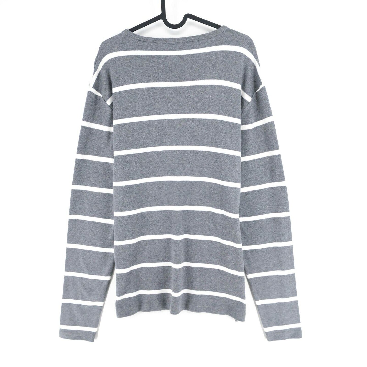 GANT Grey Crew Neck Striped Pocket Sweater Jumper Size M