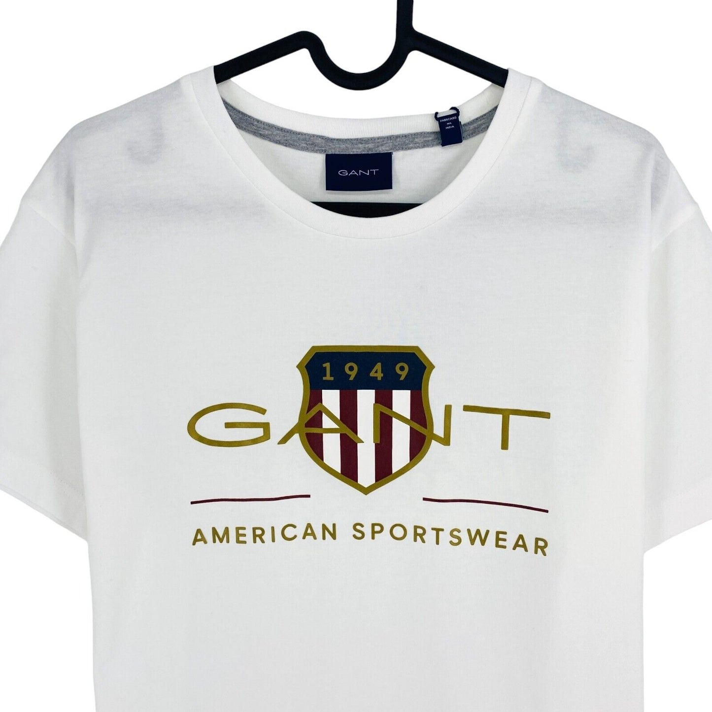 GANT Men White Archive Shield Crew Neck Short Sleeve T Shirt Size M