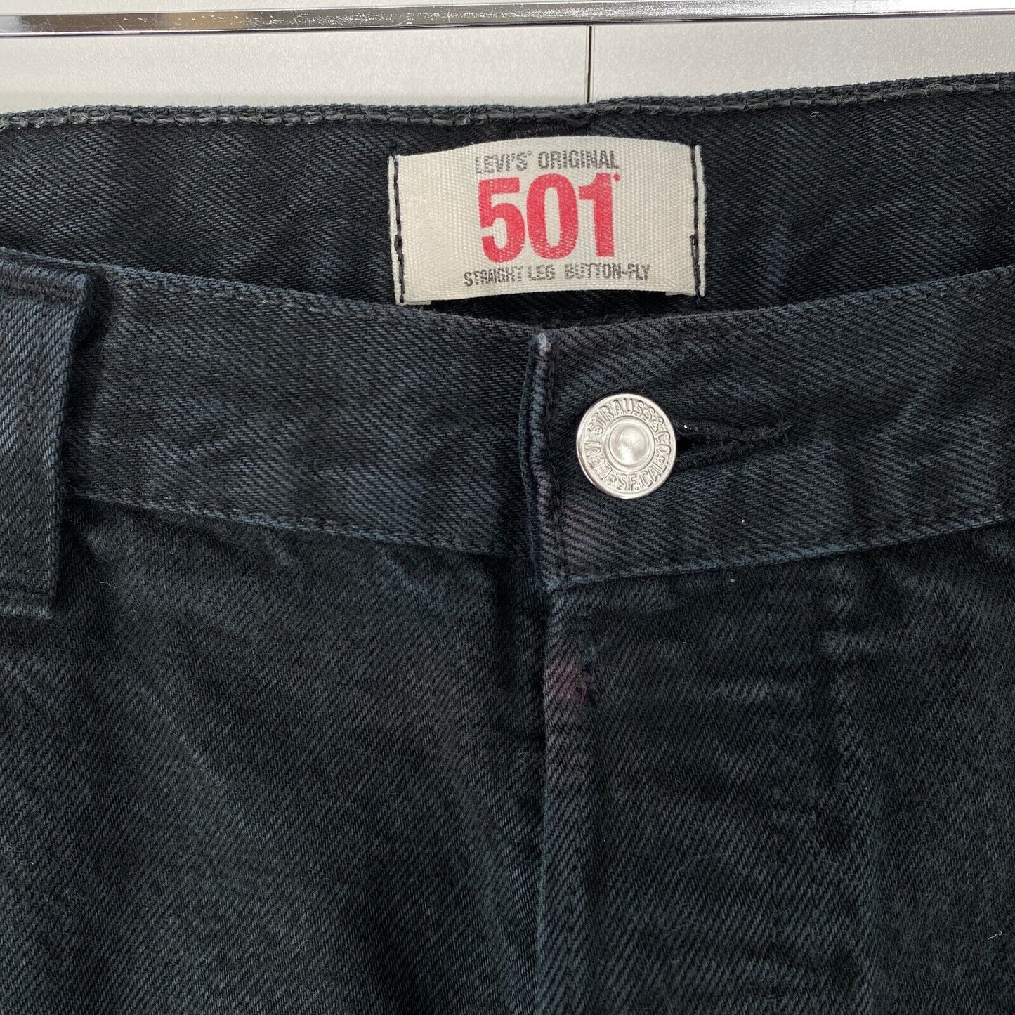 Levi's 501 Black Original Regular Straight Fit Jeans W38 L34