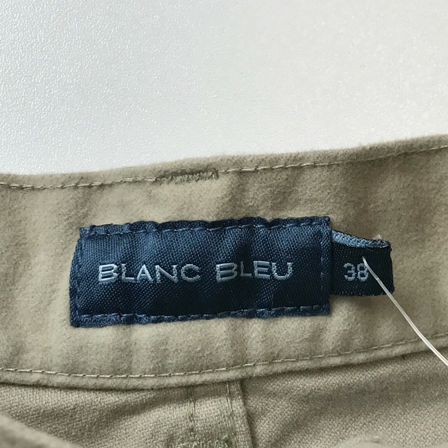 BLANC BLEU Women Beige Regular Straight Fit Trousers Size 38 W27