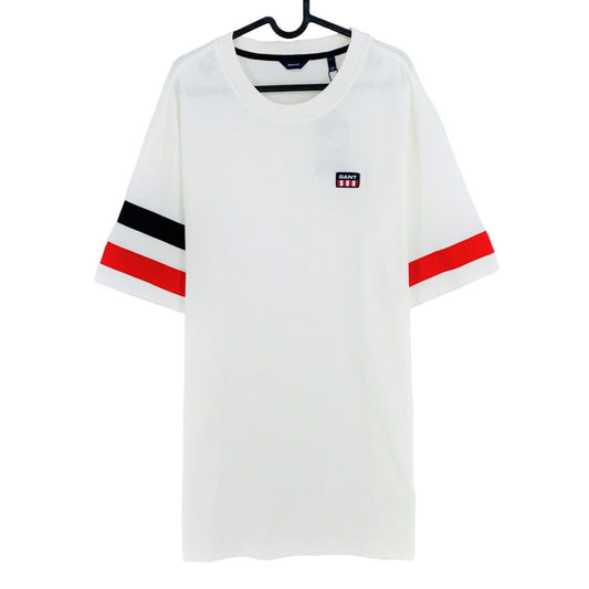 GANT White Retro Logo Short Sleeves T Shirt Dress Size M