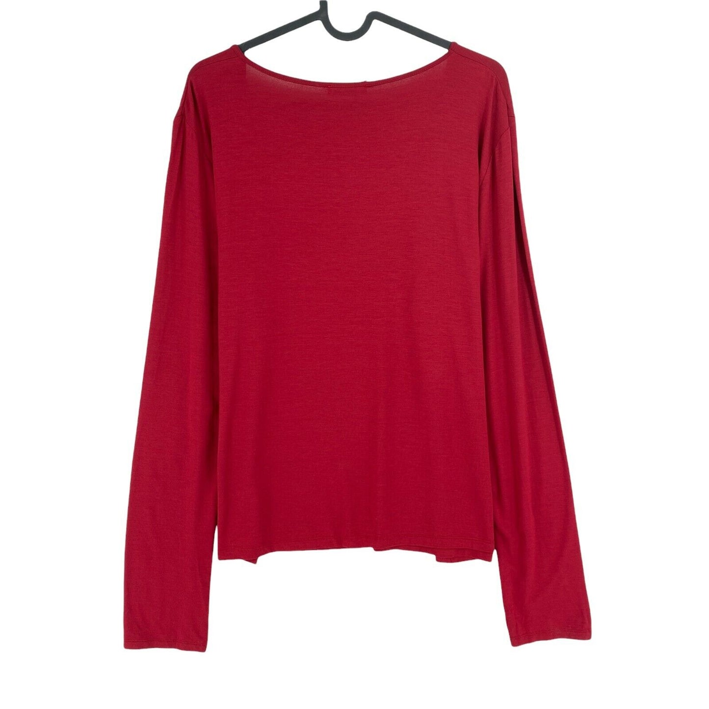 PERSONA Dark Red Scoop Neck Long Sleeves T Shirt Top Size S