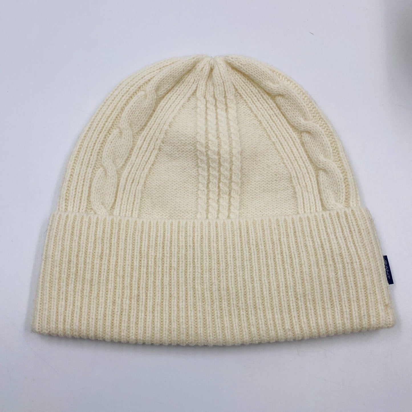 GANT Unisex Cream White Wool Beanie Winter Hat One Size