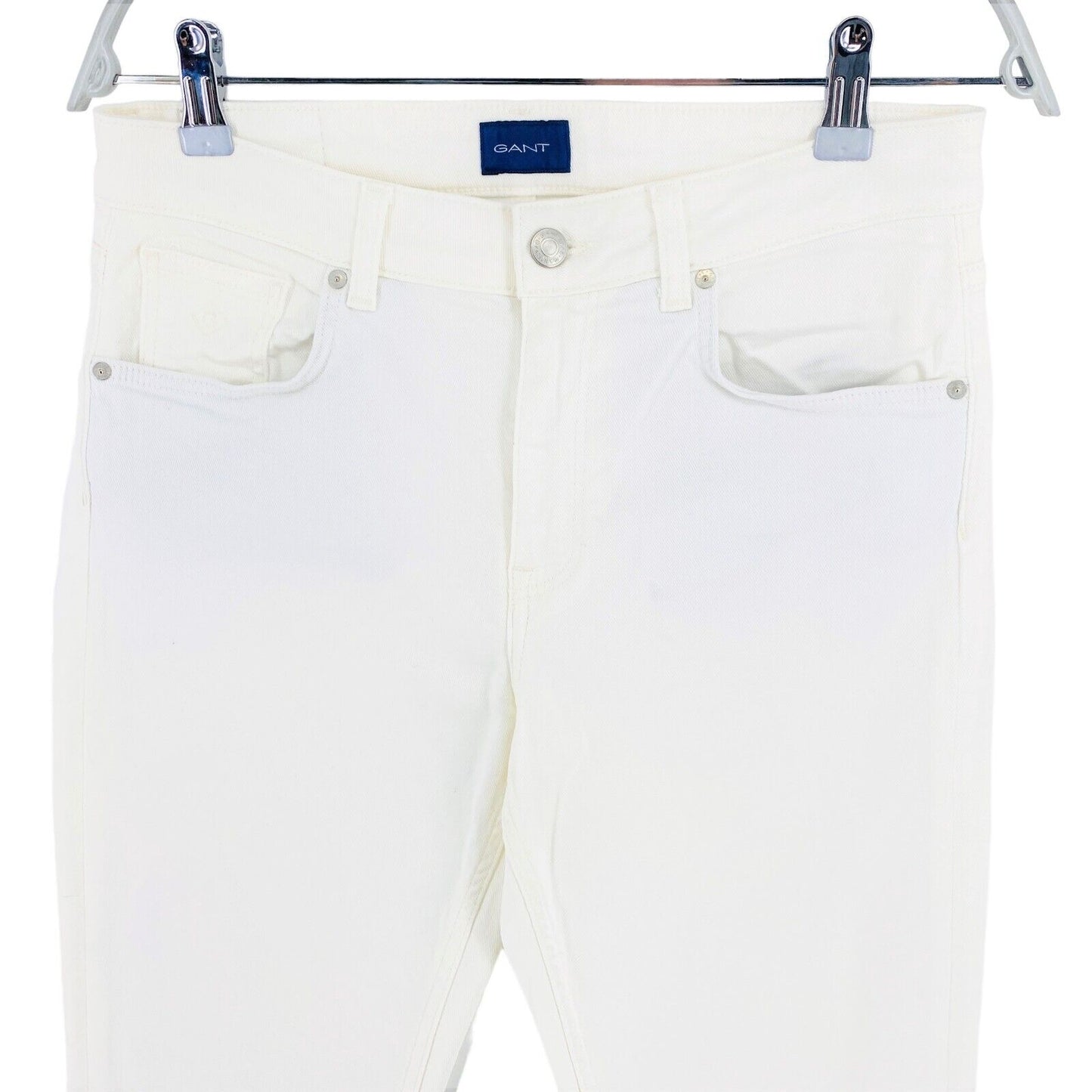 GANT – Weiße Farla Slim Cropped-Jeans, Größe W27