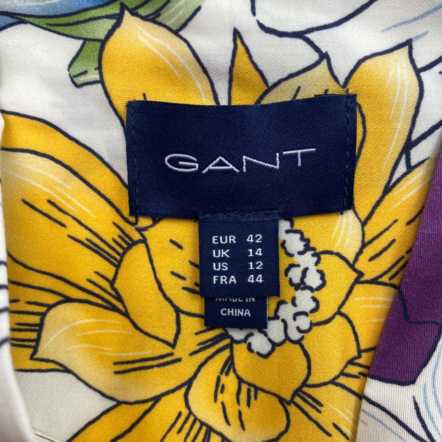 GANT Women White Humming Floral Dress Size EU 42 UK 14 US 12