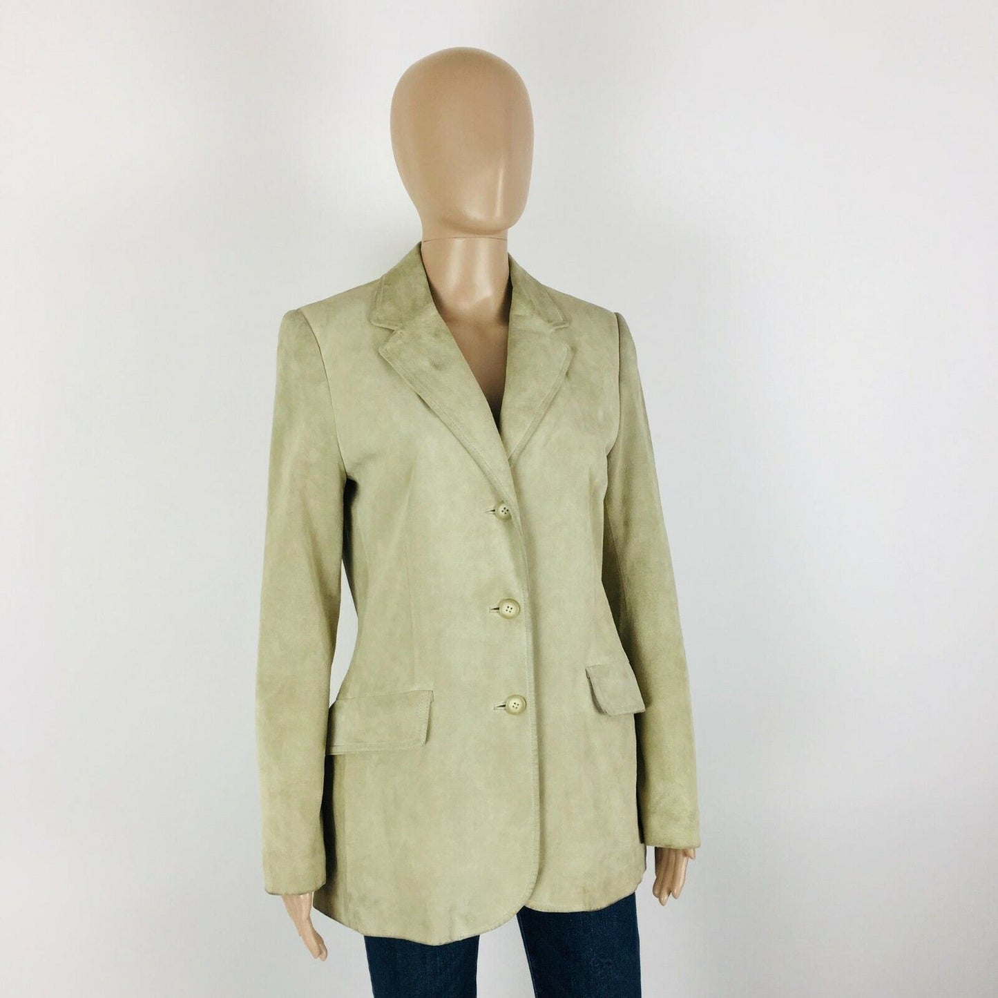 Marc Aurel 100% Suede Leather Beige Jacket Size EUR 36 US 6 UK 8