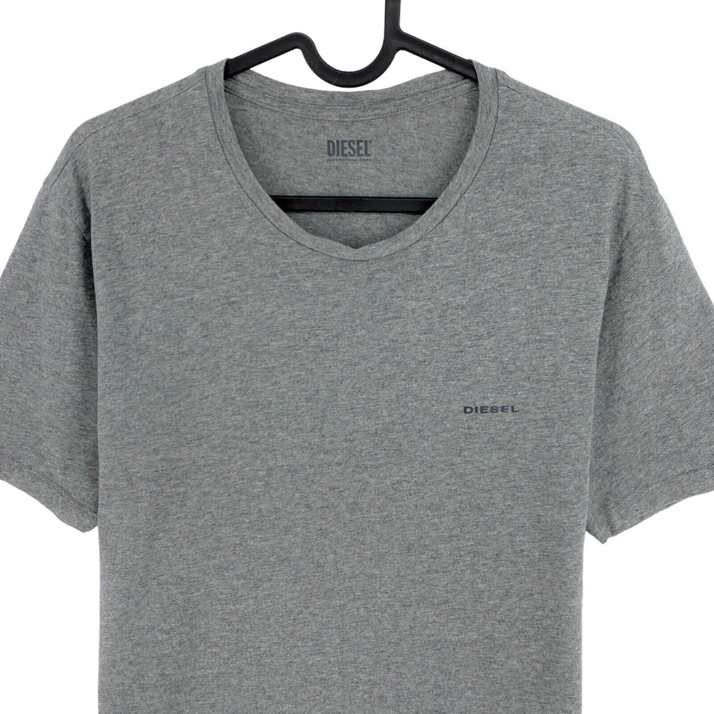 Diesel Grey Solid Crew Neck T-Shirt Size L