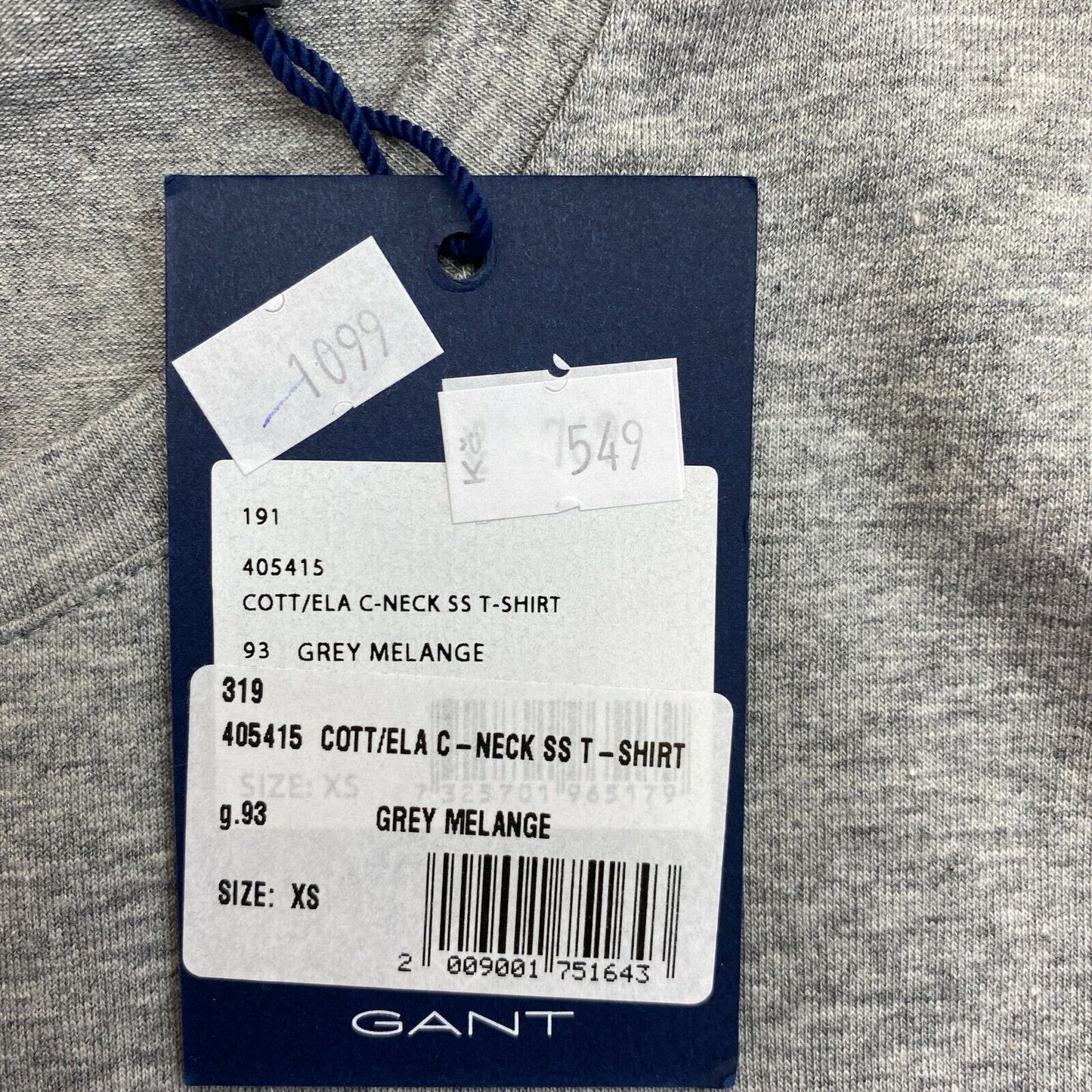 GANT Grey Crew Neck T Shirt Size XS