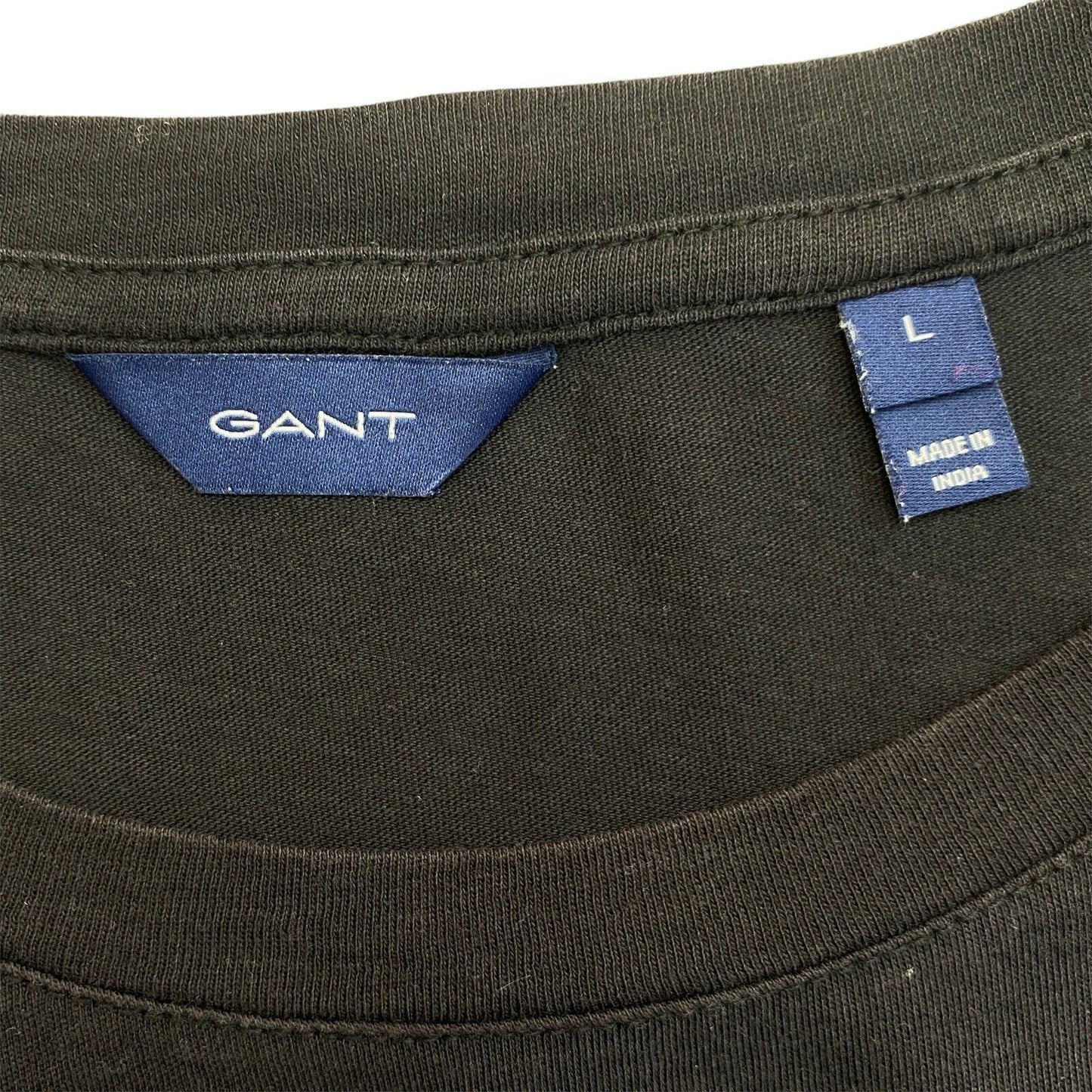 GANT T-Shirt mit Rundhalsausschnitt, Schwarz, Größe L