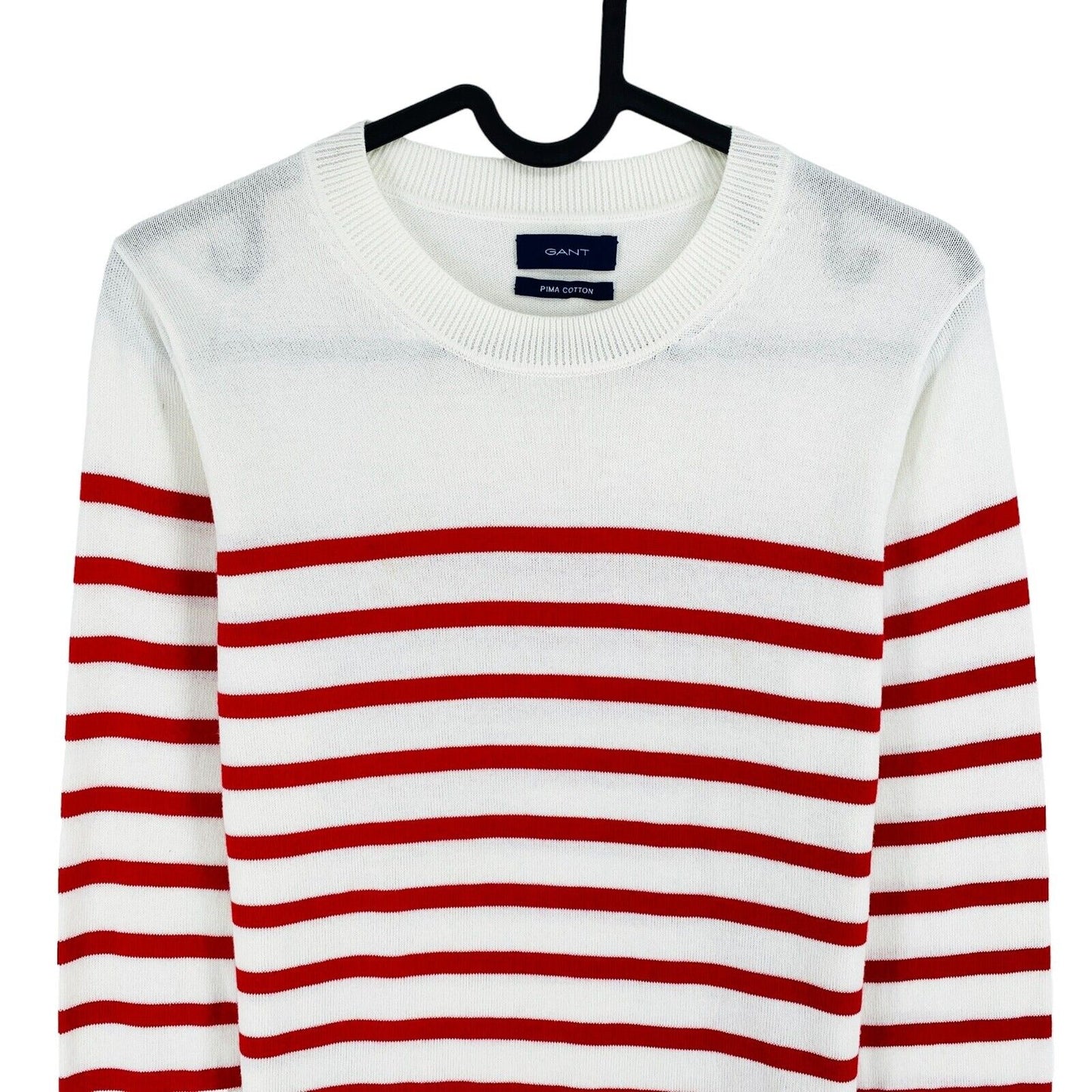 GANT White 100% Cotton Crew Neck Sweater Jumper Size XS