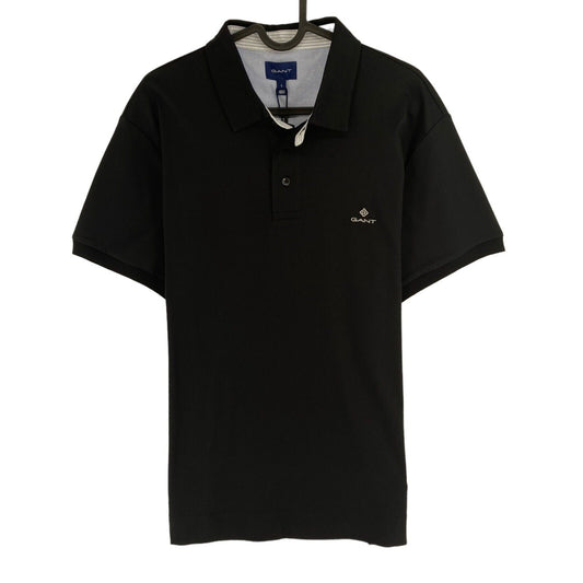 GANT Men Black Mercerized Jersey Rugger Short Sleeves Polo Shirt Size L