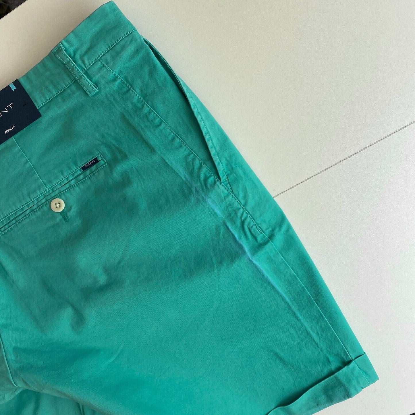 GANT Aquamarine Blue Green Regular Fit Chino Shorts Size W34