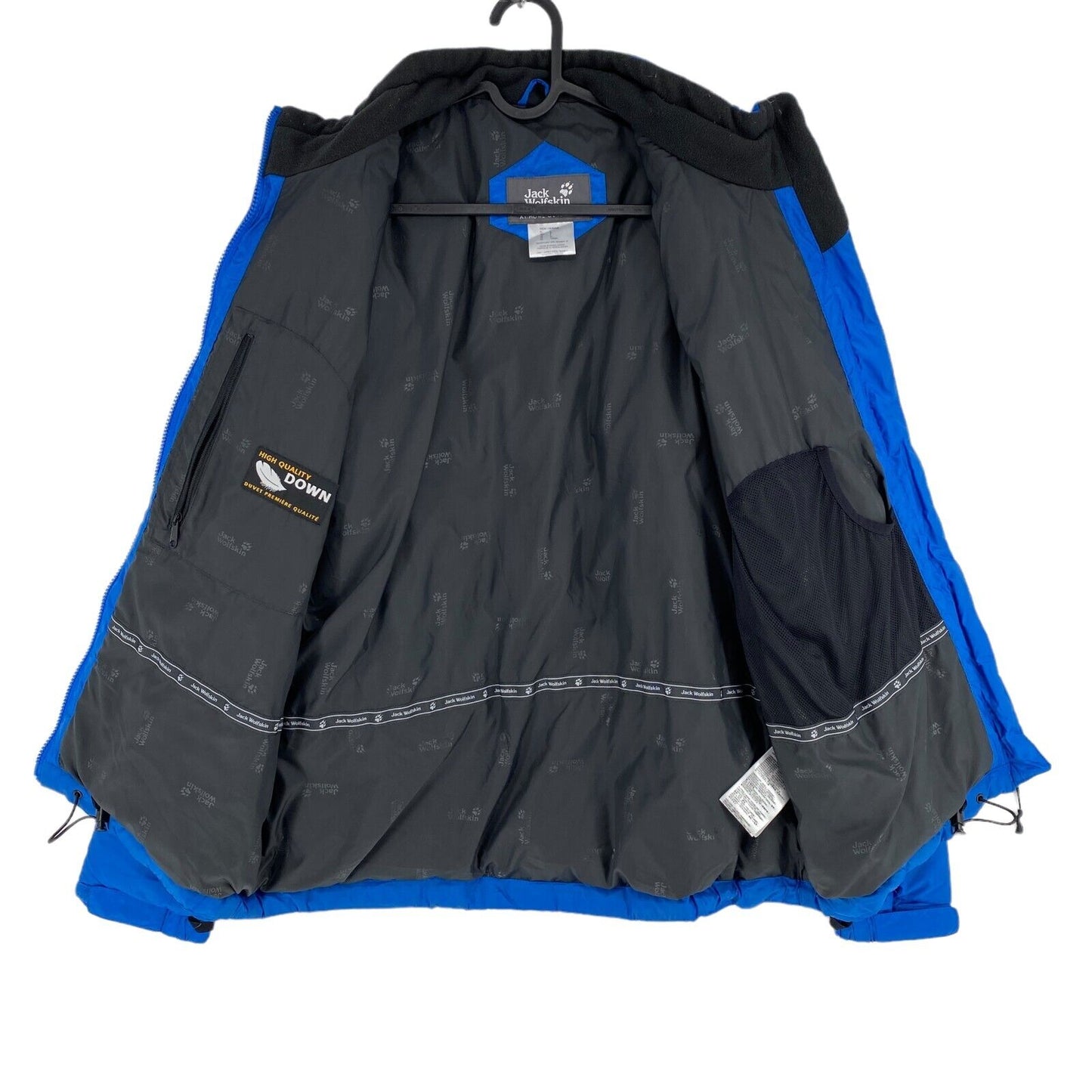 Jack Wolfskin Manteau de doudoune en duvet bleu de haute qualité Taille S