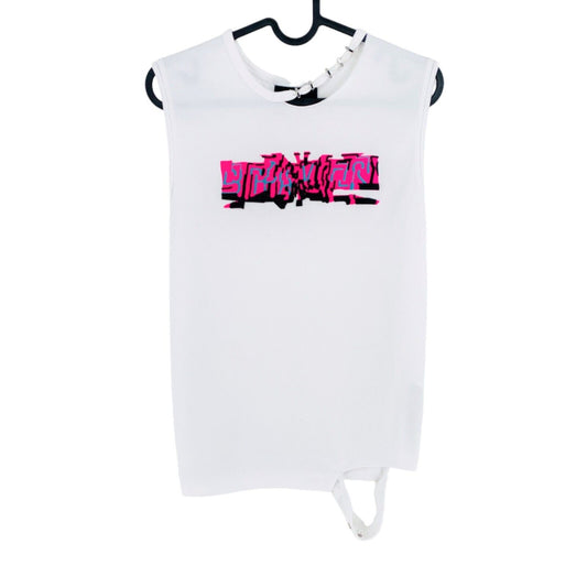 DIESEL Blanc Sans Manches Top T Shirt Crew Neck Taille XS