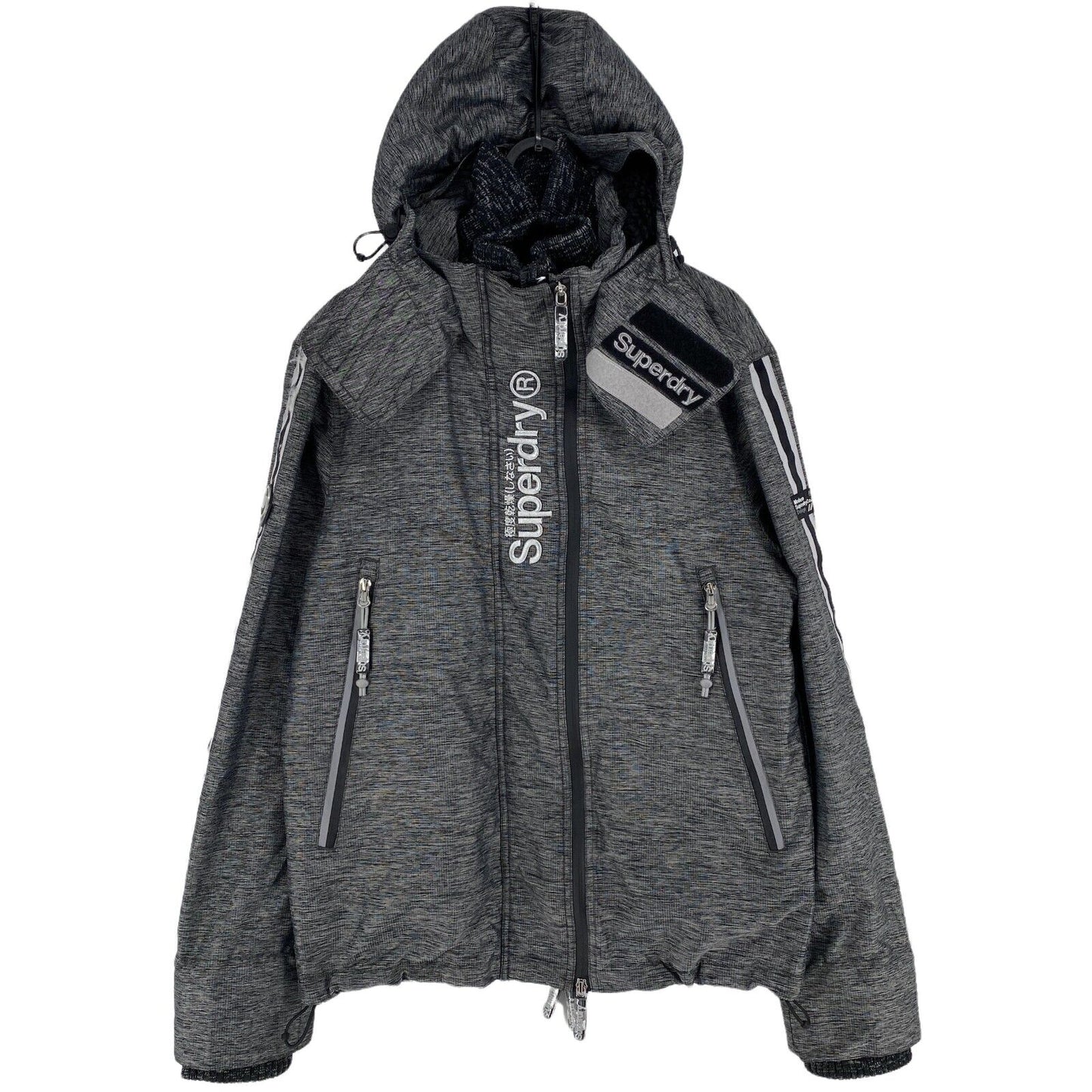 SUPERDRY Design Graue Kapuzenjacke Größe S