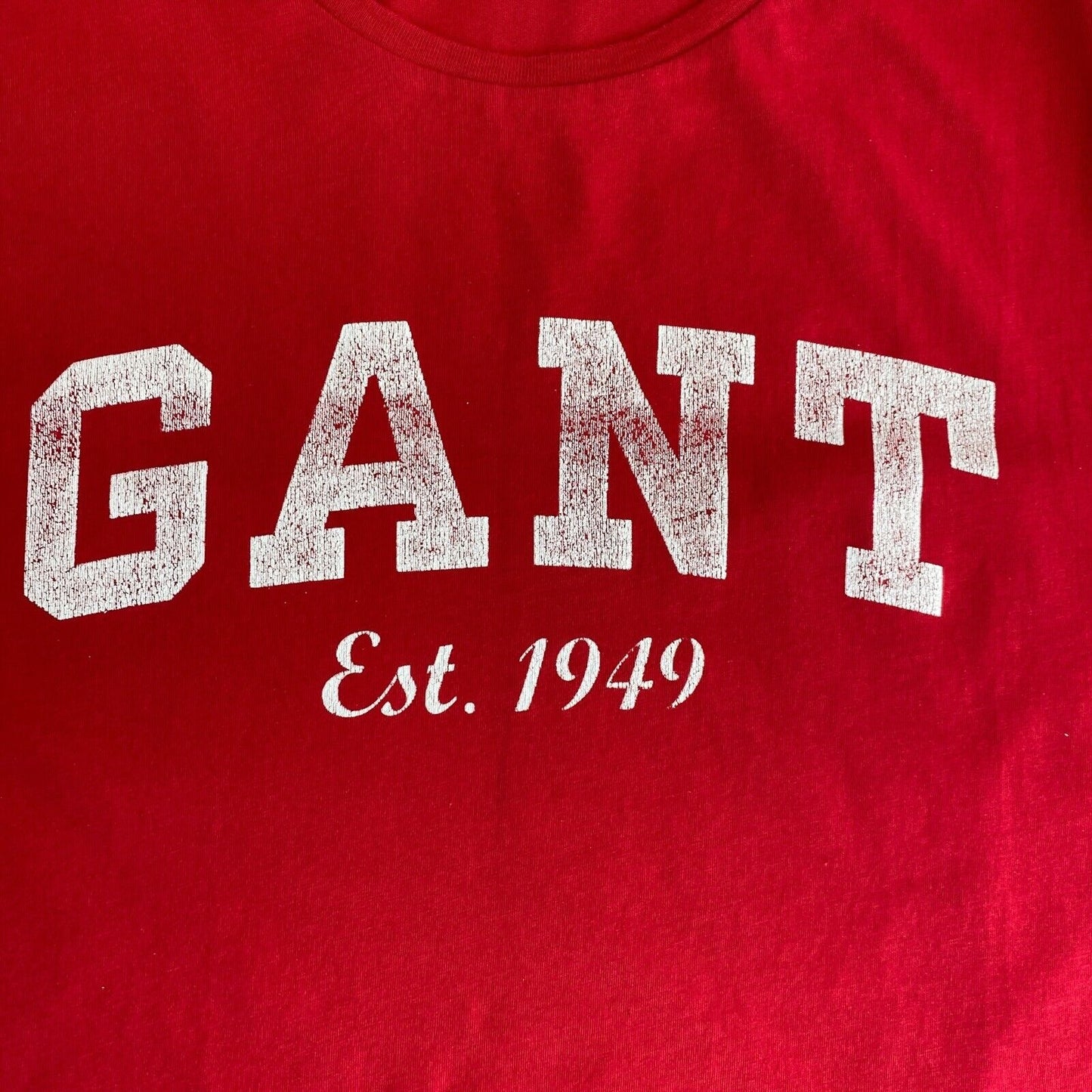 GANT T-shirt à col rond avec logo rouge Taille L