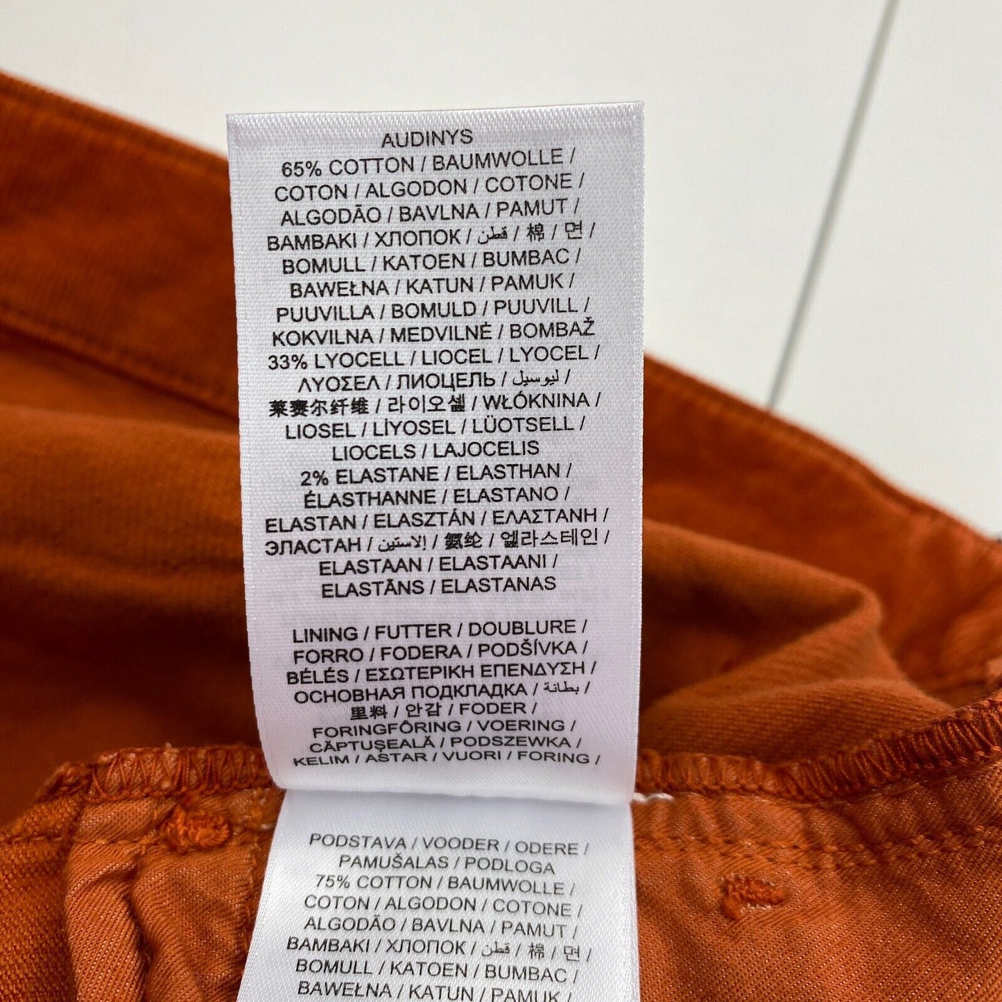 GANT Damen FARLA Cord-Jeans in Slim Fit, verkürzte Jeans in Dunkelorange, Größe W33