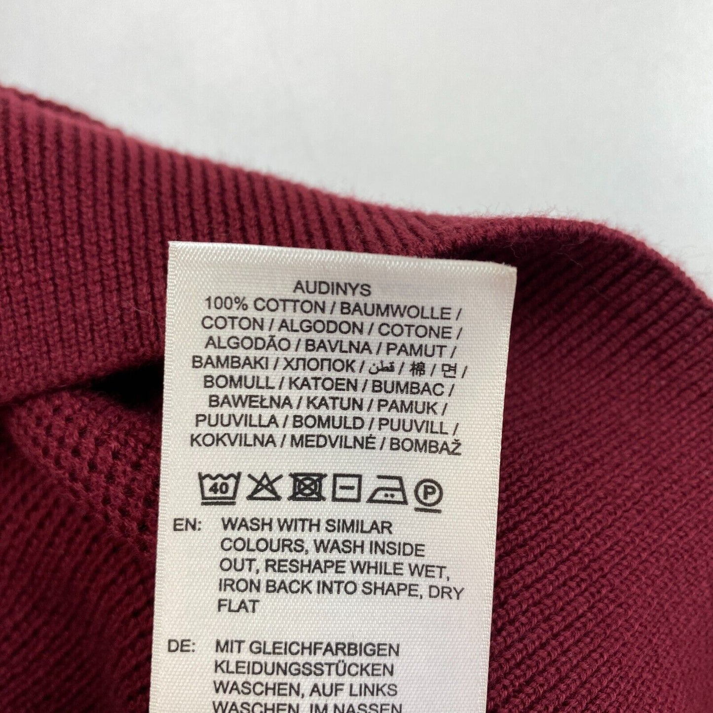 GANT Plumped Roter Baumwoll-Piqué-Pullover mit Rundhalsausschnitt, Größe XL