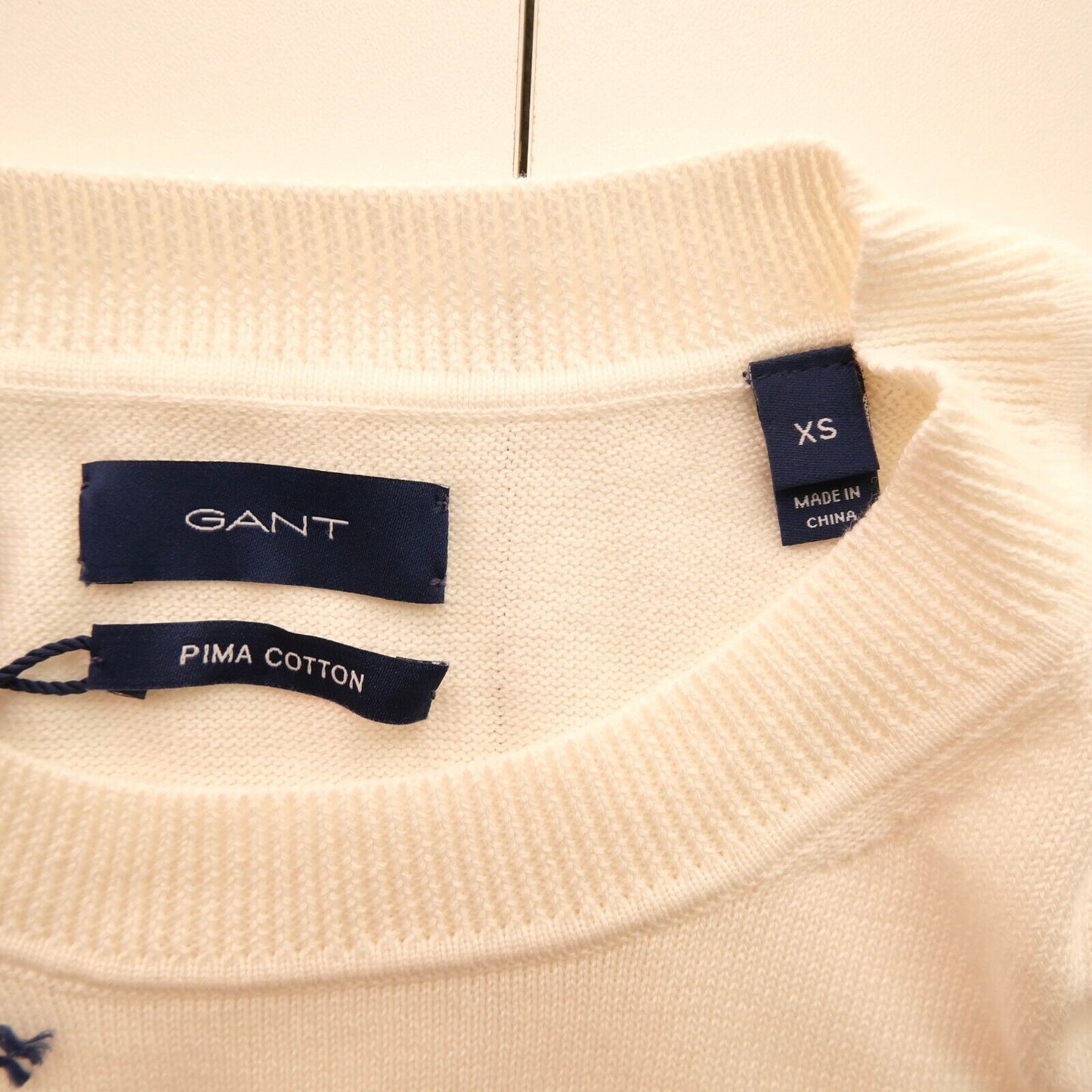 GANT White Striped Crew Neck Sweater Jumper Size XS