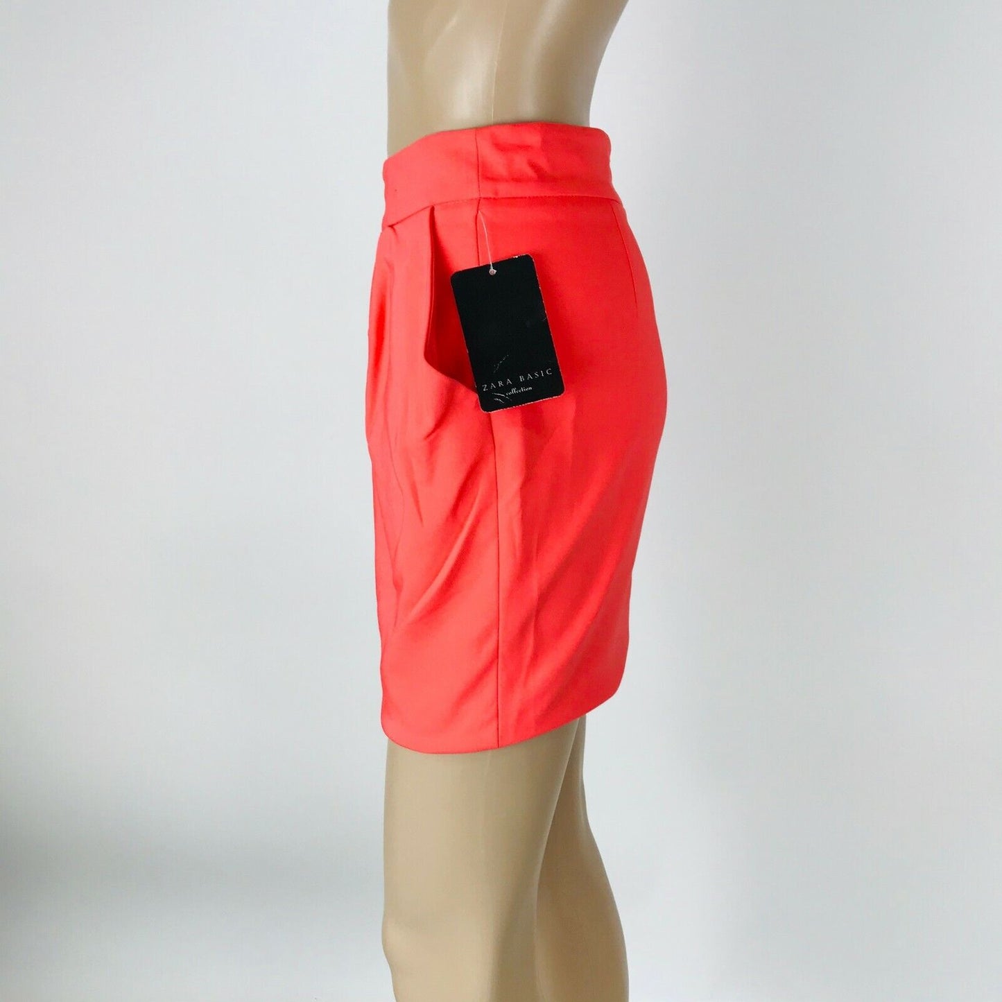 ZARA Basic Women's High Rise Red Mini Skirt Size XS W24