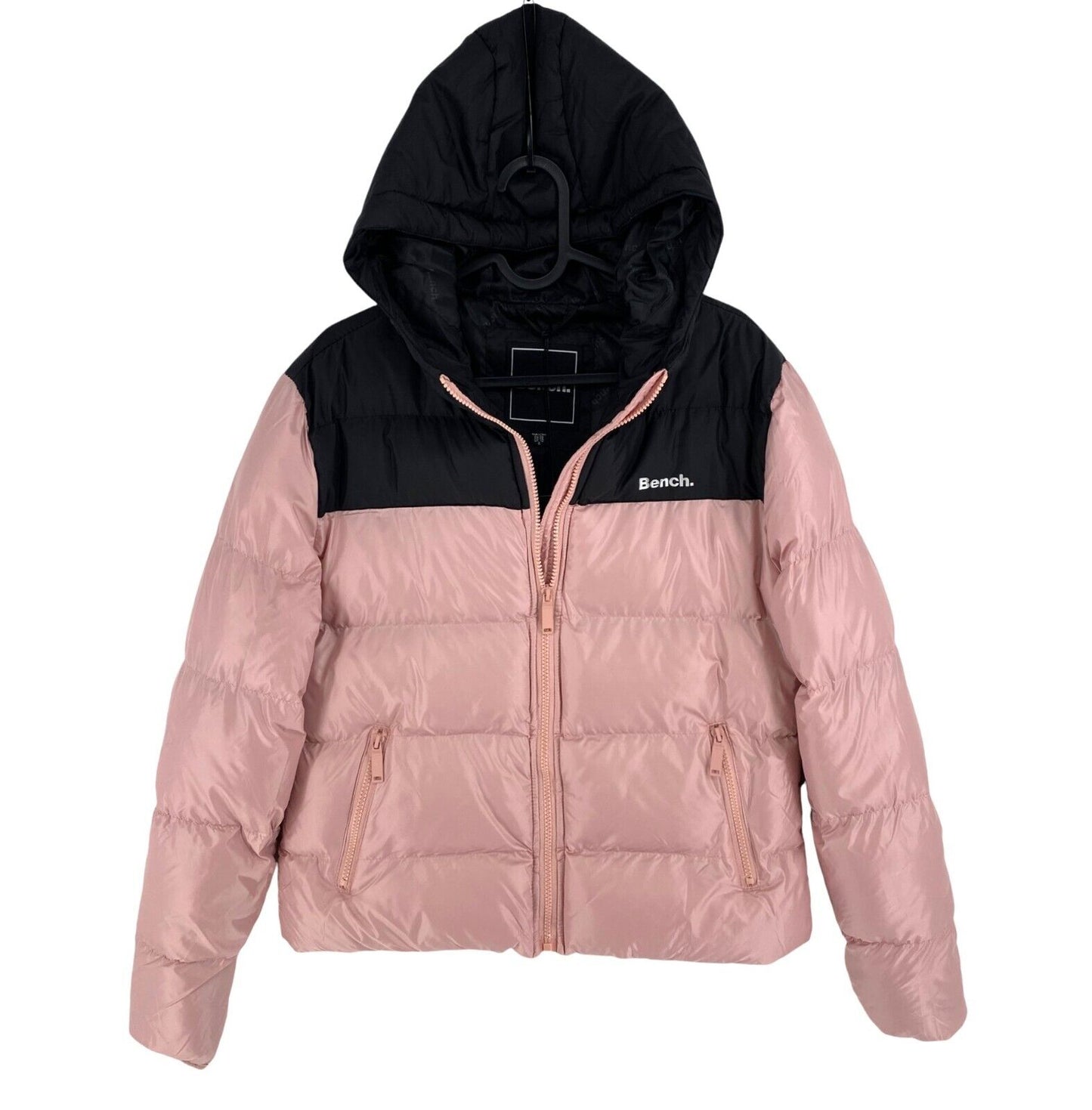 Bench Women Pink Padded Hooded Puffer Jacket Coat Size EU 38 UK 10 US 8 Small