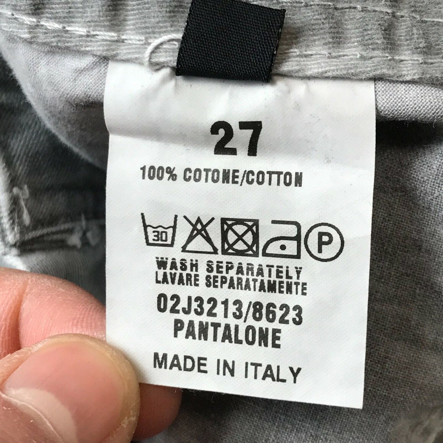 Fairly Damen Hose, Grau, Regular Fit, gerade Passform, Größe W27, Made in Italy