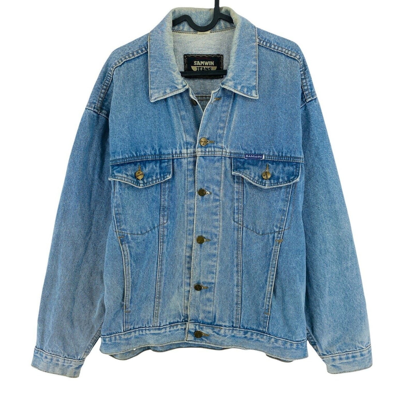 SAMWIN Blue Vintage Denim Jeans Jacket Size L