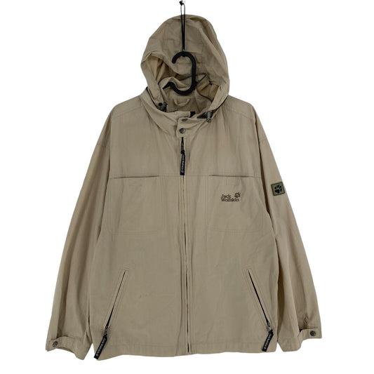 Jack Wolfskin Beige Baumwollmischung Kapuzenjacke Mantel Größe M