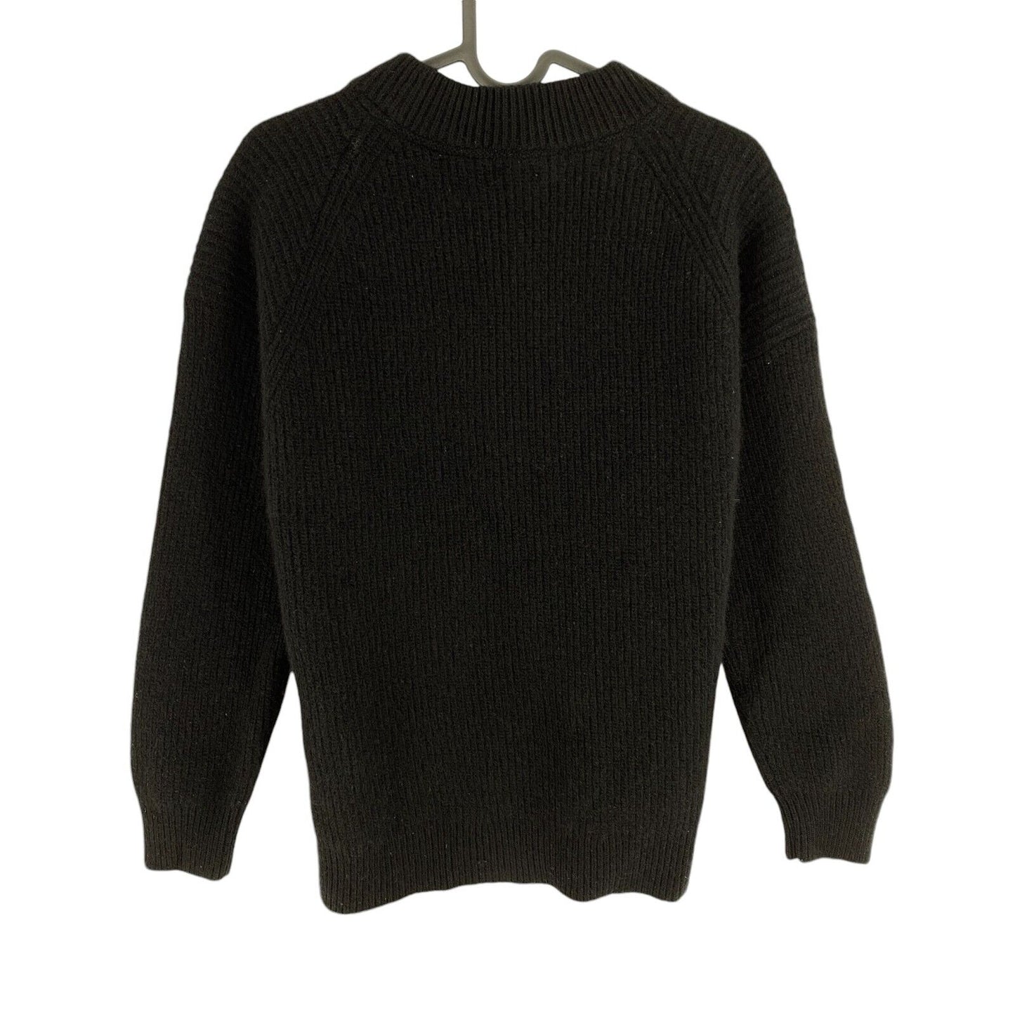 GANT Women Black Rib Wool Crew Neck Sweater Jumper Size M