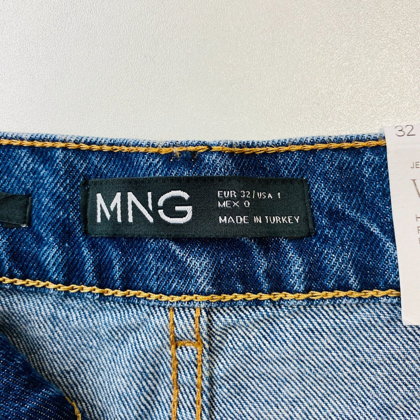 MANGO Women Blue High Waist Regular Wide Leg Fit Jeans EUR 32 US 1 W24