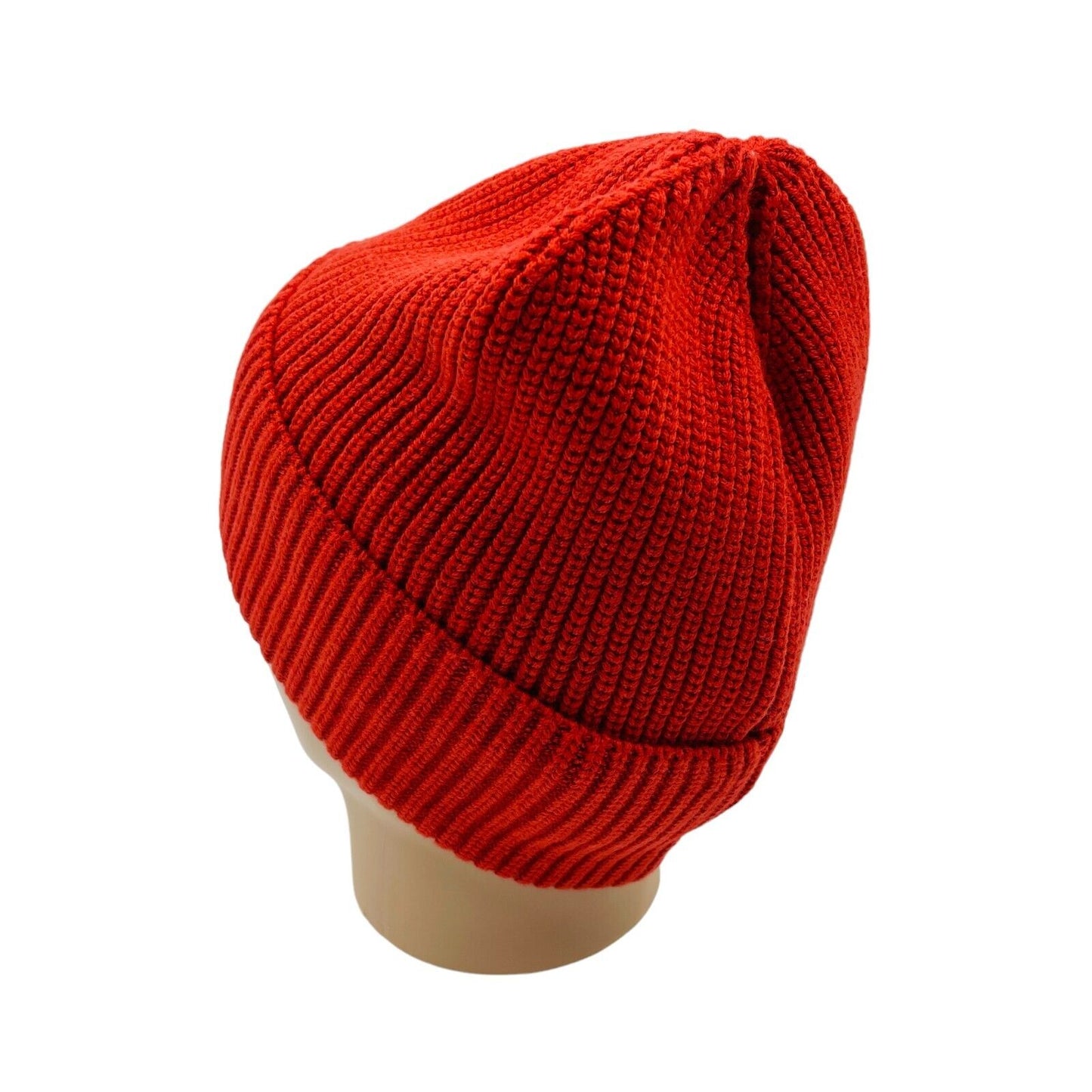 GANT Red Cotton Wool Blend Knit Beanie Hat Size L XL