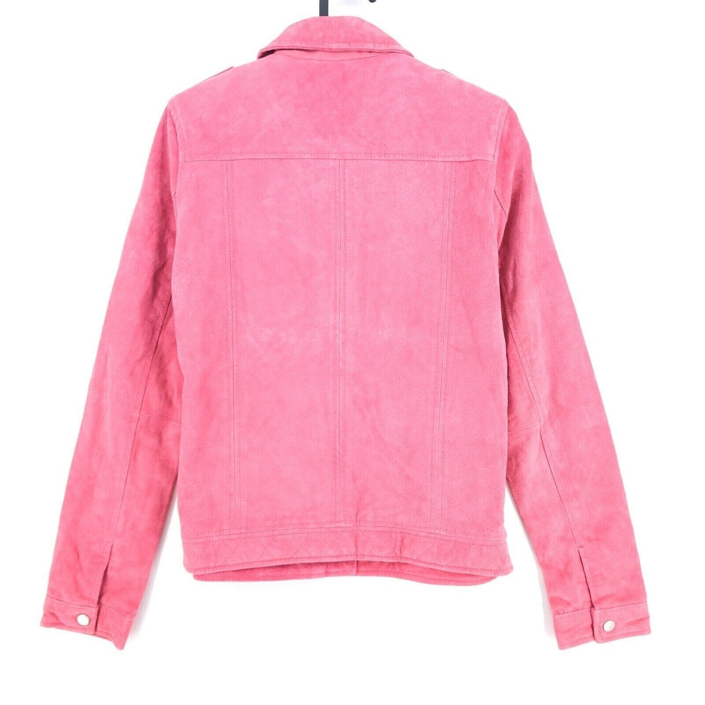 MANGO Girls Pink Leather Biker Jacket Size 13-14 Years