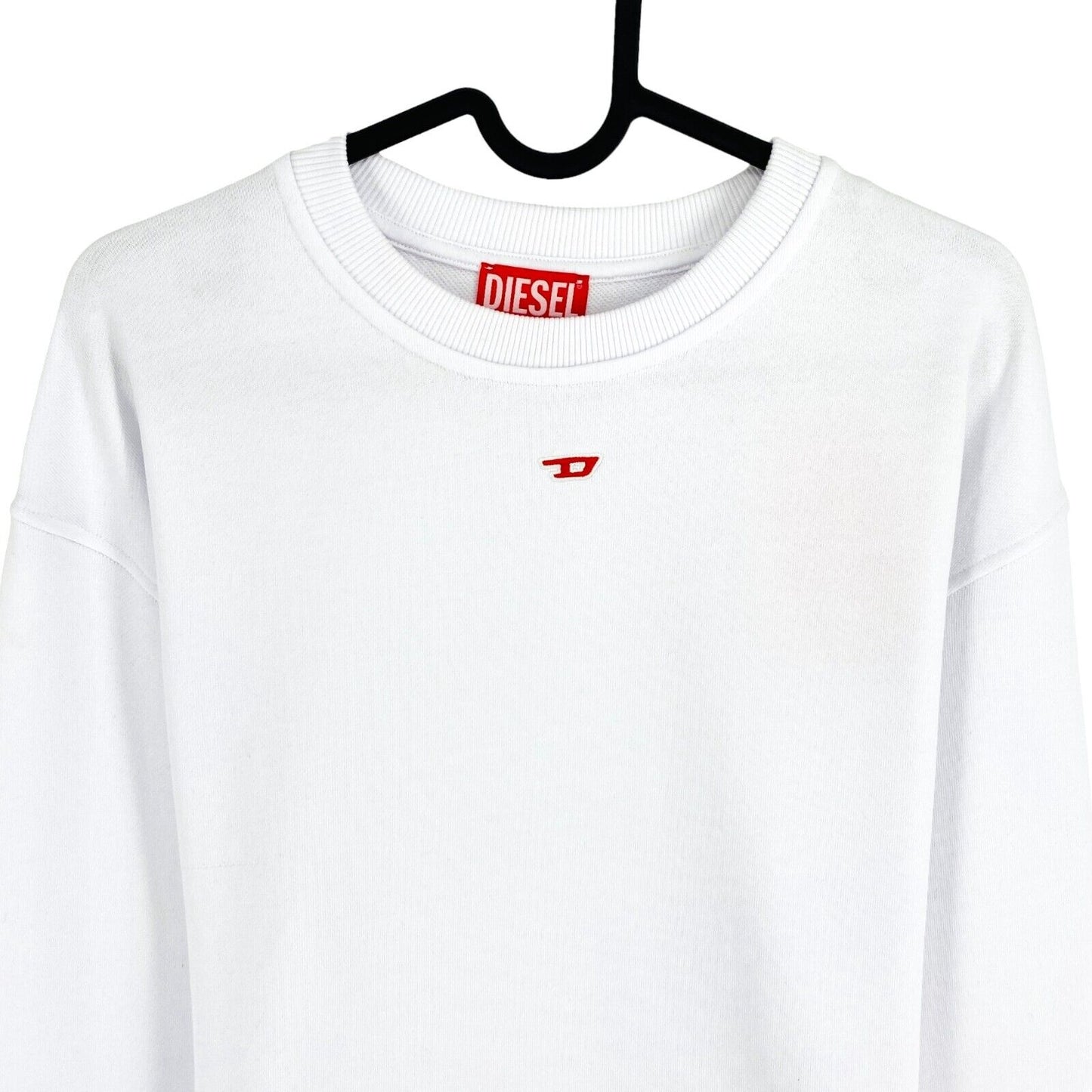 DIESEL White Logo Crew Neck Sweater Pullover Size XS