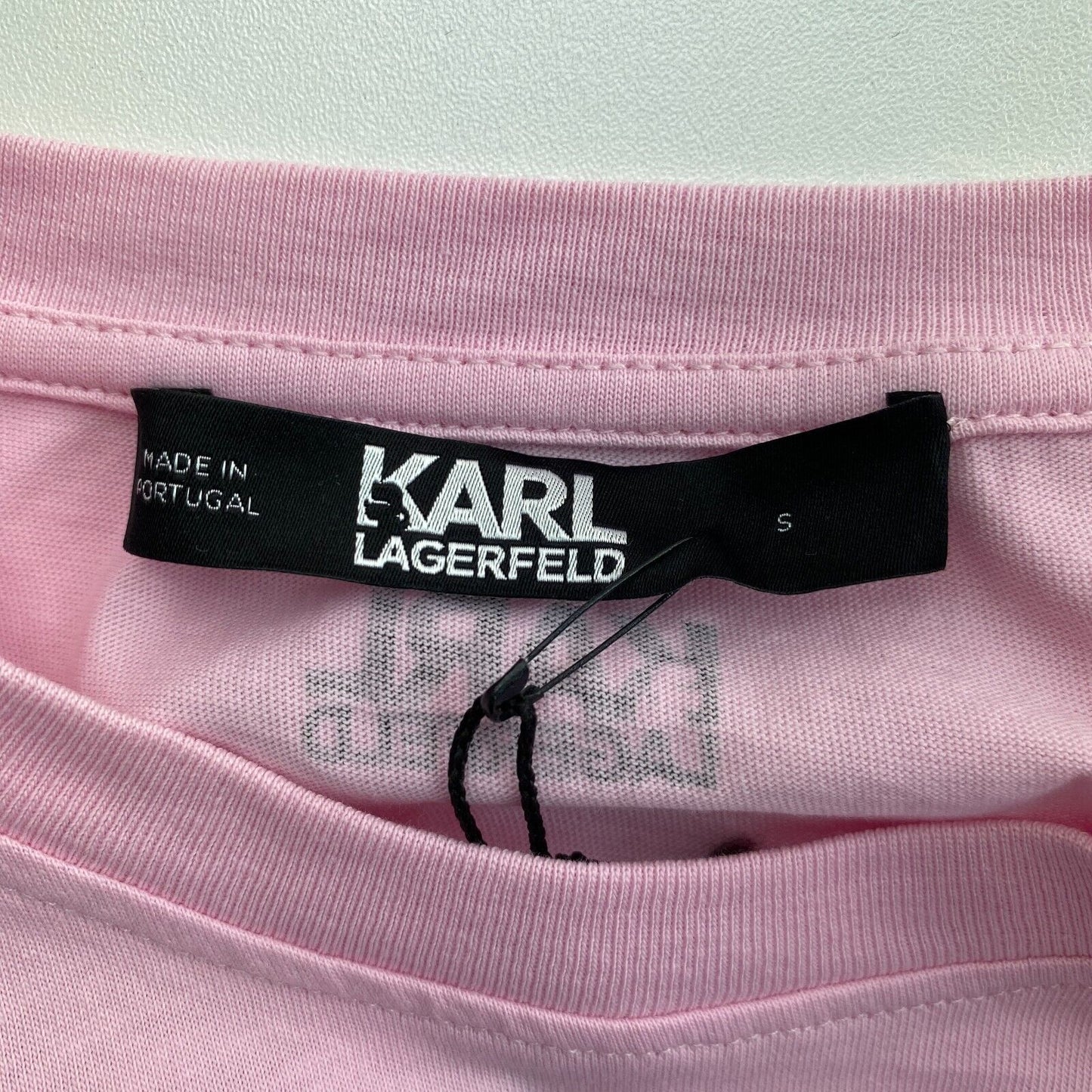 Karl Lagerfeld Pink Karlifornia Rundhals-T-Shirt Größe S