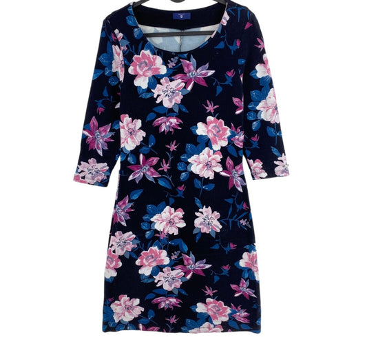 GANT Navy Blue Floral Round Neck Dress Size S