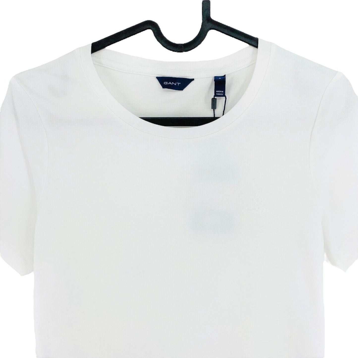 GANT White CTN/ELA Crew Neck T Shirt Size S