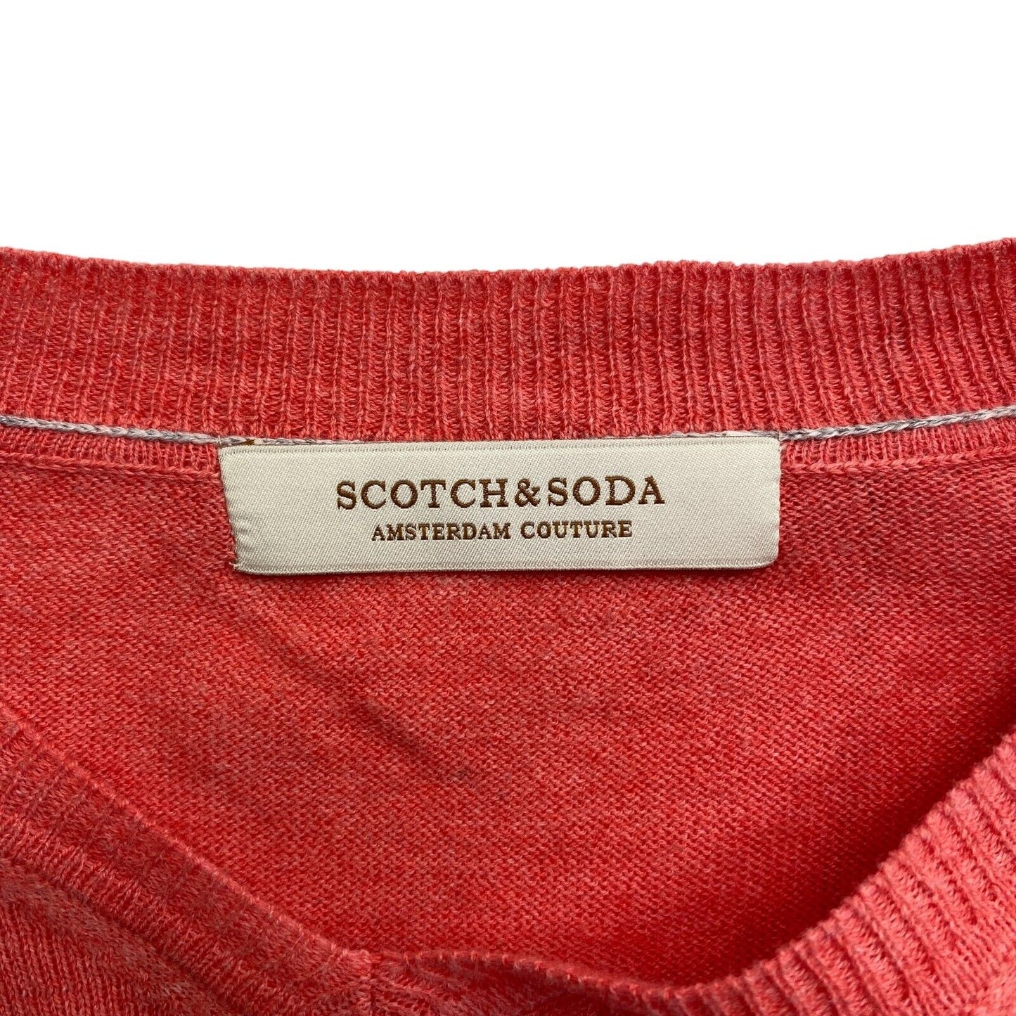 SCOTCH &amp; SODA Pullover mit V-Ausschnitt, weicher Baumwoll-Wolle, Größe S, Rosa