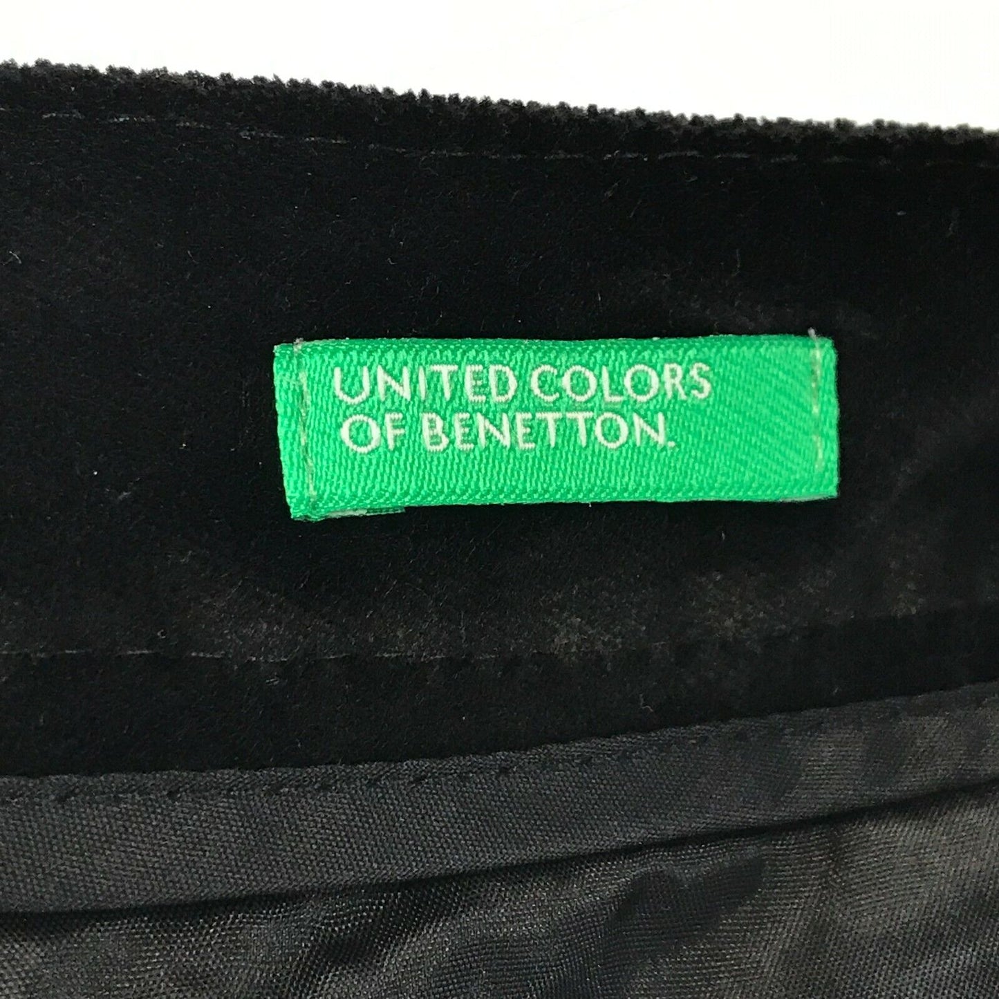 UNITED COLORS OF BENETTON Women Black Skinny Fit Velvet Trousers EUR 40 W28