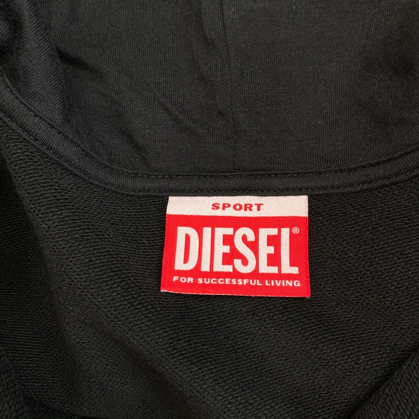 DIESEL Black Half Zip Hoodie Sweater Jumper Size S