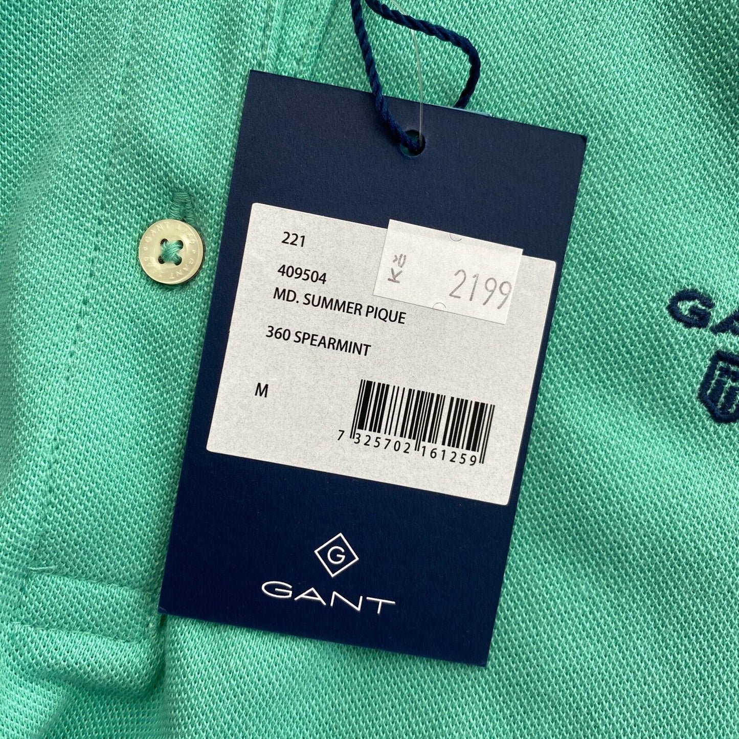 GANT Grünes Sommer-Piqué-Poloshirt, Größe M