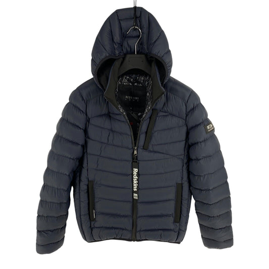 Redskins Men Navy Blue Padded Hooded Puffer Jacket Coat Size M