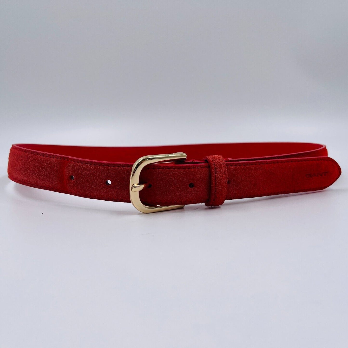 GANT Red 100% Suede Leather Belt Size 75 cm 30 in.