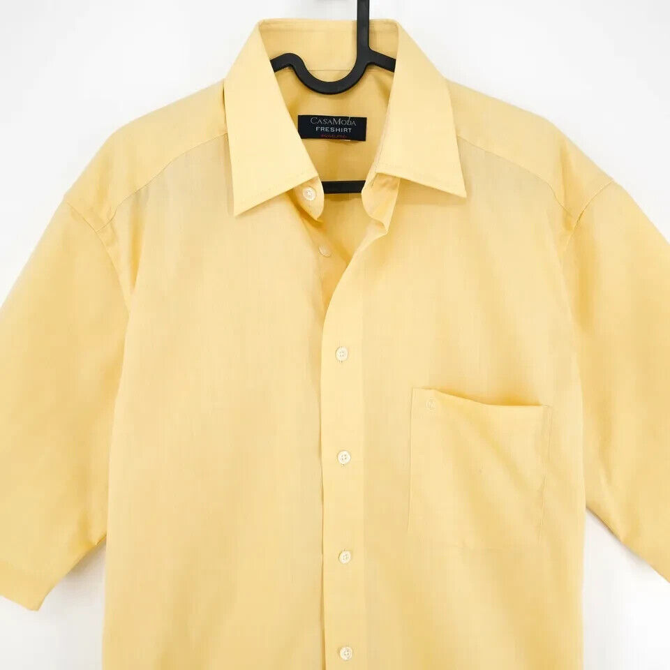 CASA MODA FRESHIRT Mens Yellow Pocket Shirt Size 39 / M