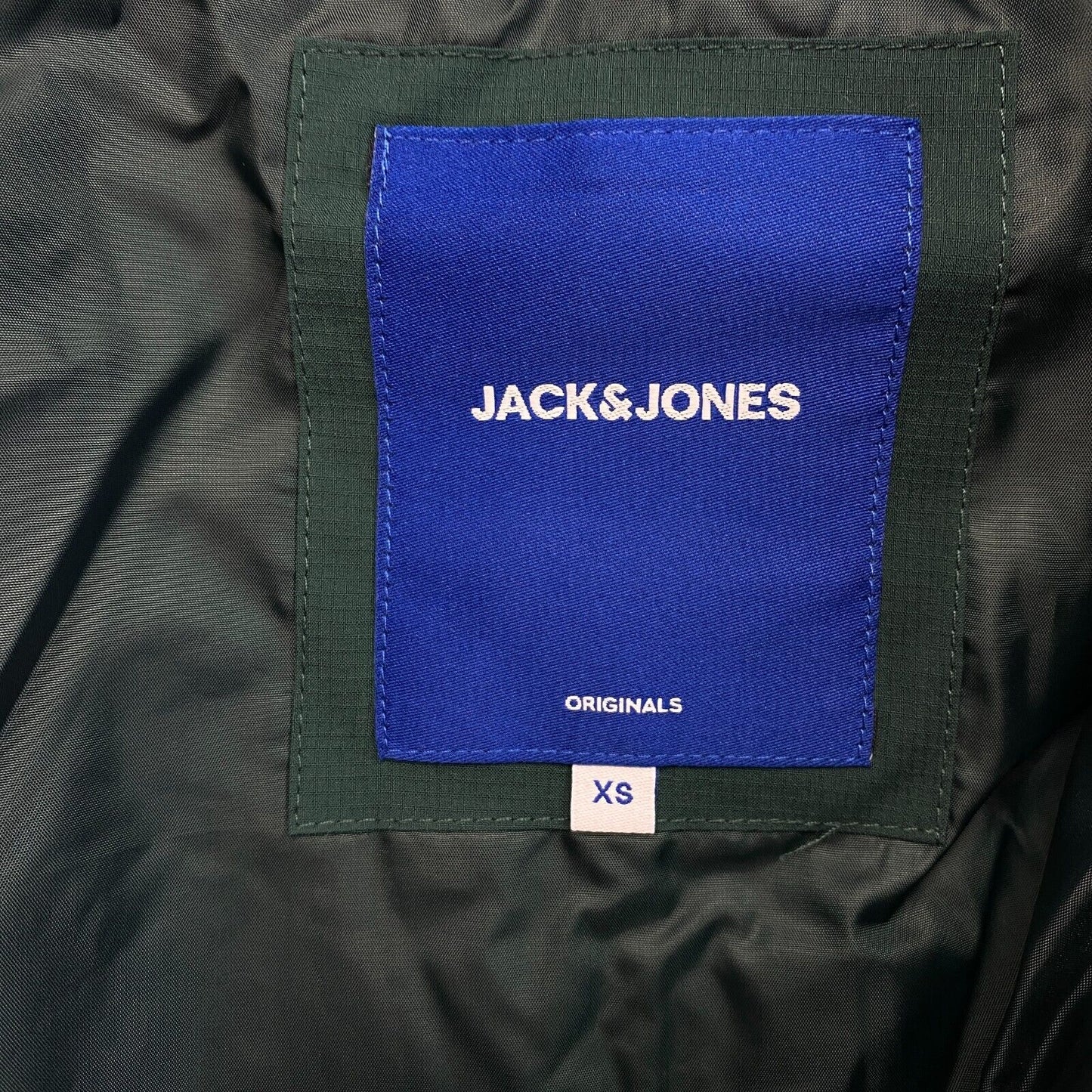 JACK&JONES Men Dark Green Vesterbro Hooded Puffer Coat Jacket Size XS