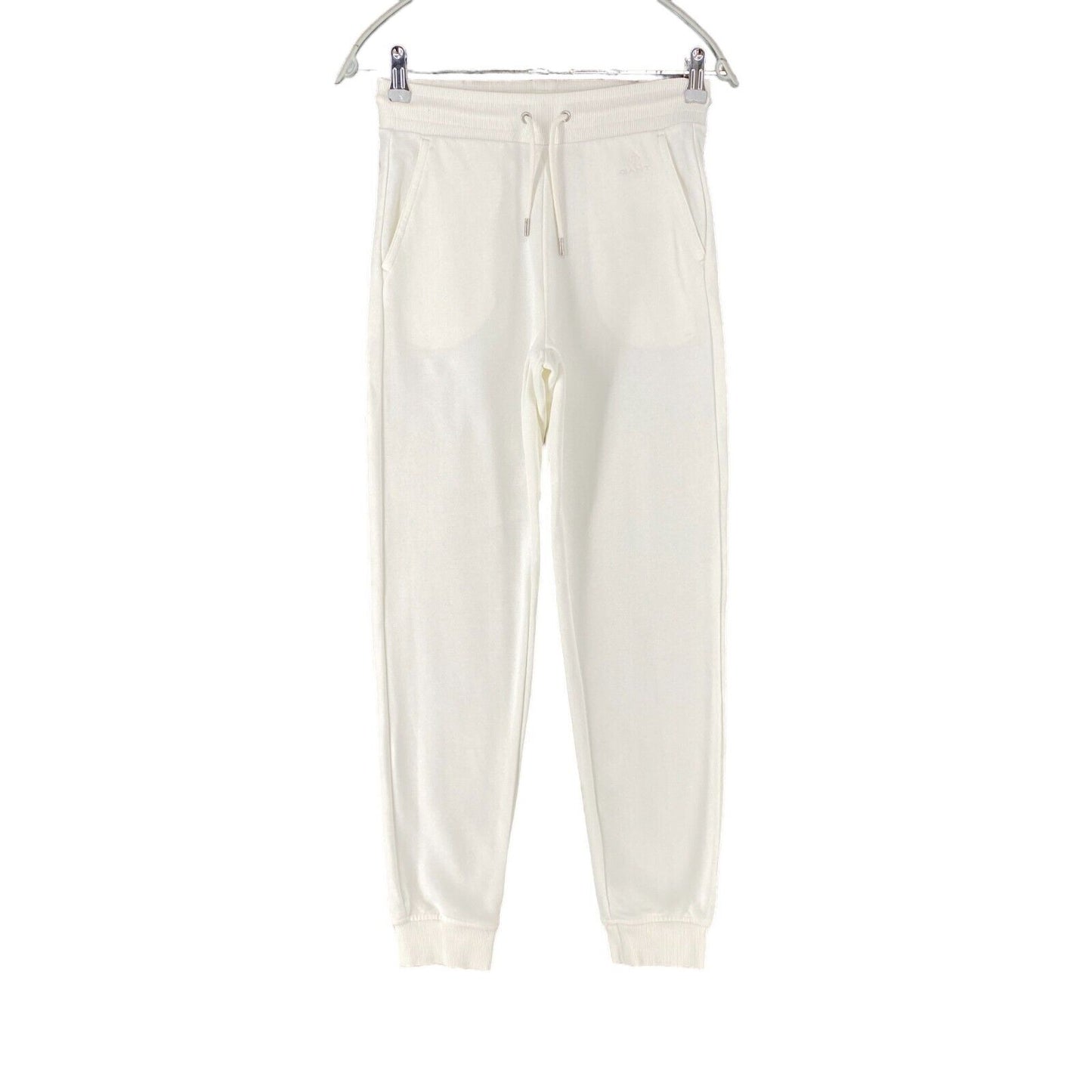 GANT Femmes Blanc Regular Fit Cuffed Pantalon de survêtement Pantalon Taille XS