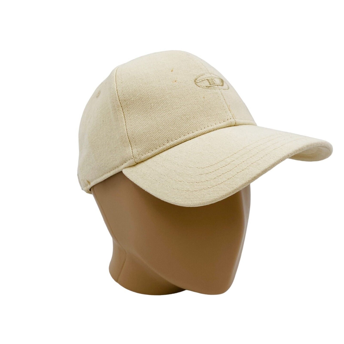 DIESEL Mens Beige Cotton Logo Baseball Twill Cap Hat One Size