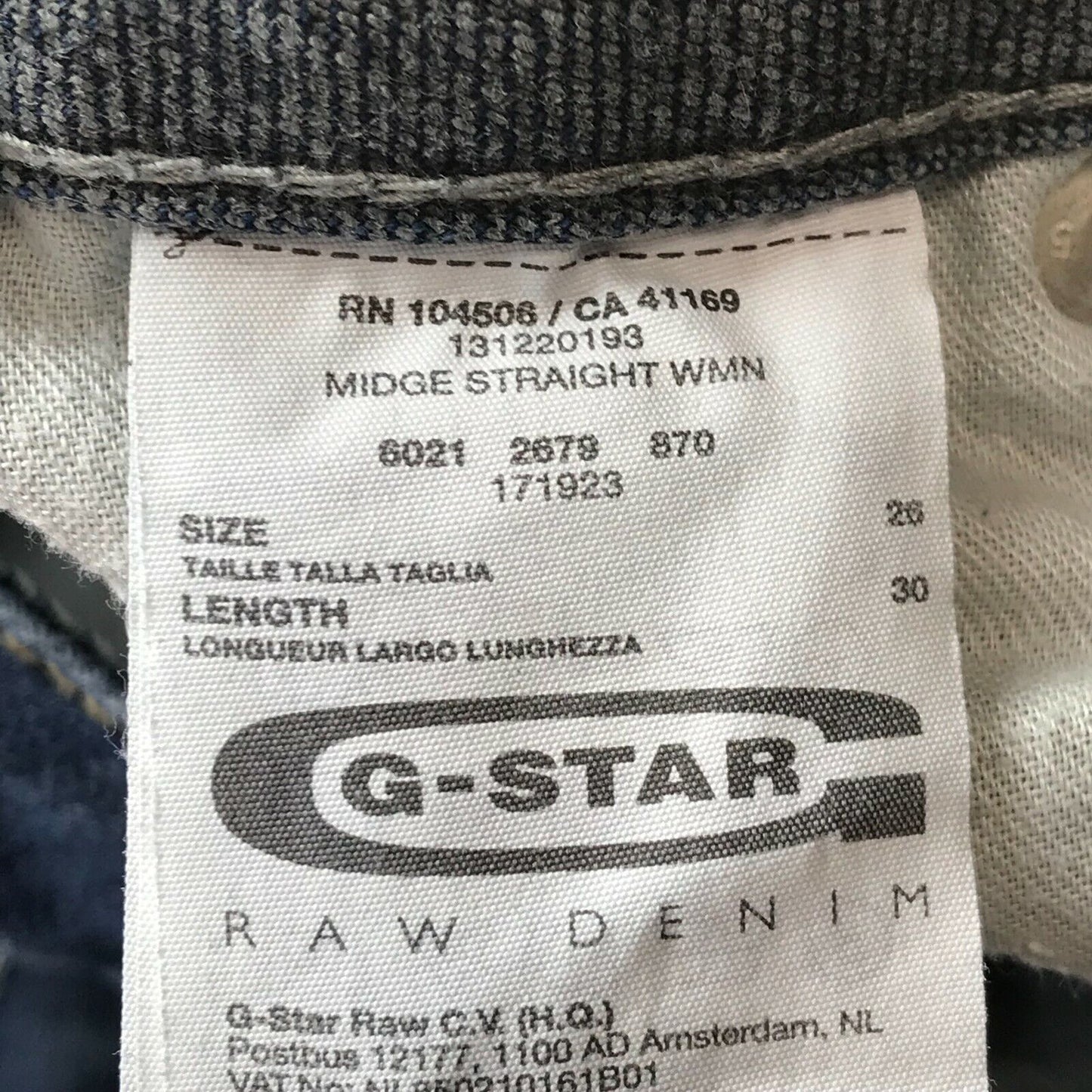 G-STAR RAW MIDGE Women Dark Blue Regular Straight Fit Jeans W26 L30