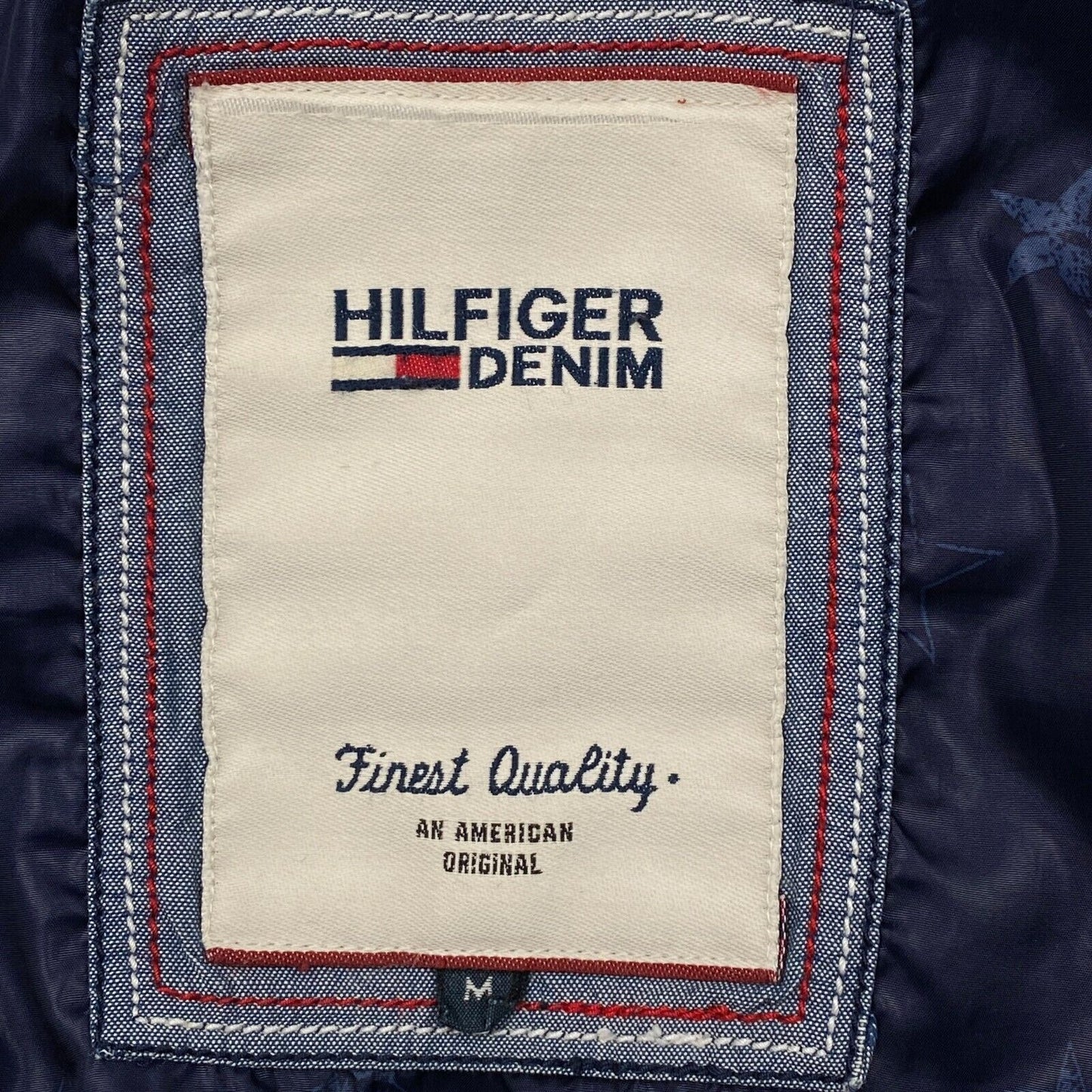 TOMMY HILFIGER DENIM Navy Blue Quilted Down Puffer Jacket Coat Size M