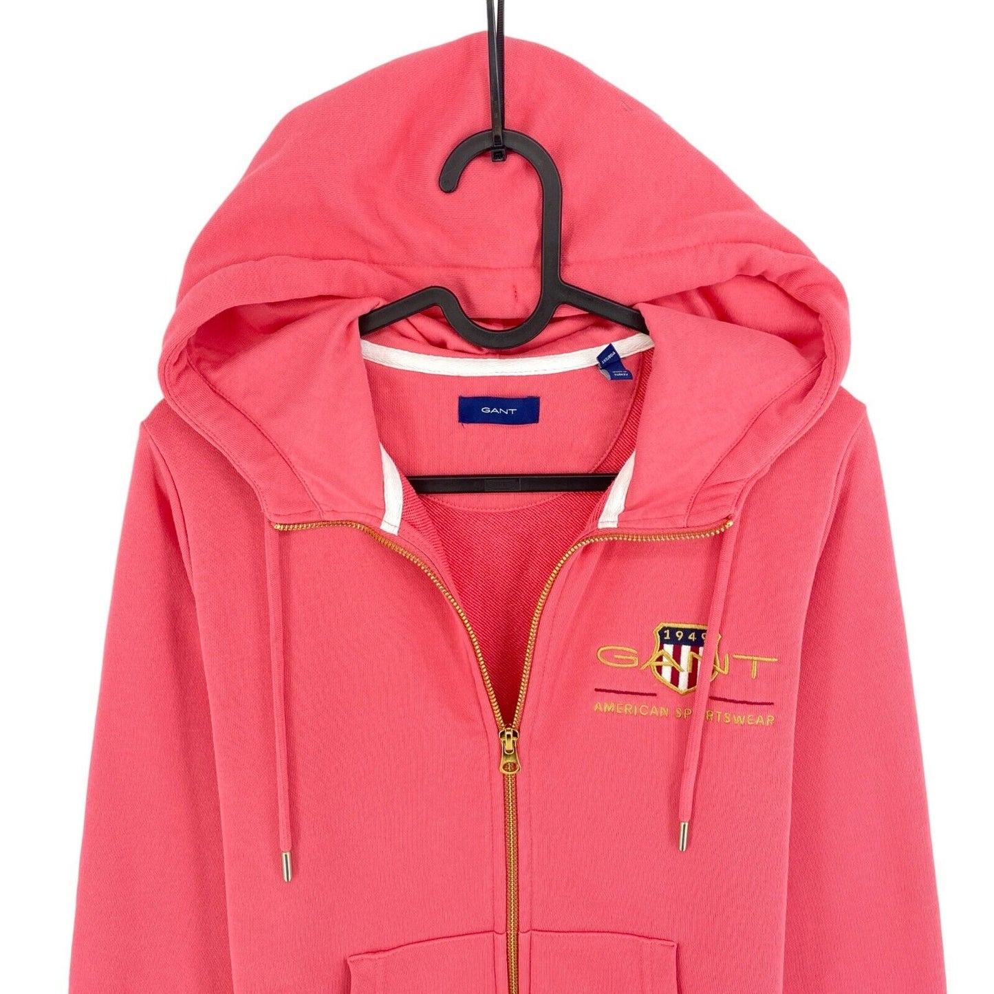 GANT Pink Medium Archive Shield Full Zip Hoodie Sweater Pullover Size XS