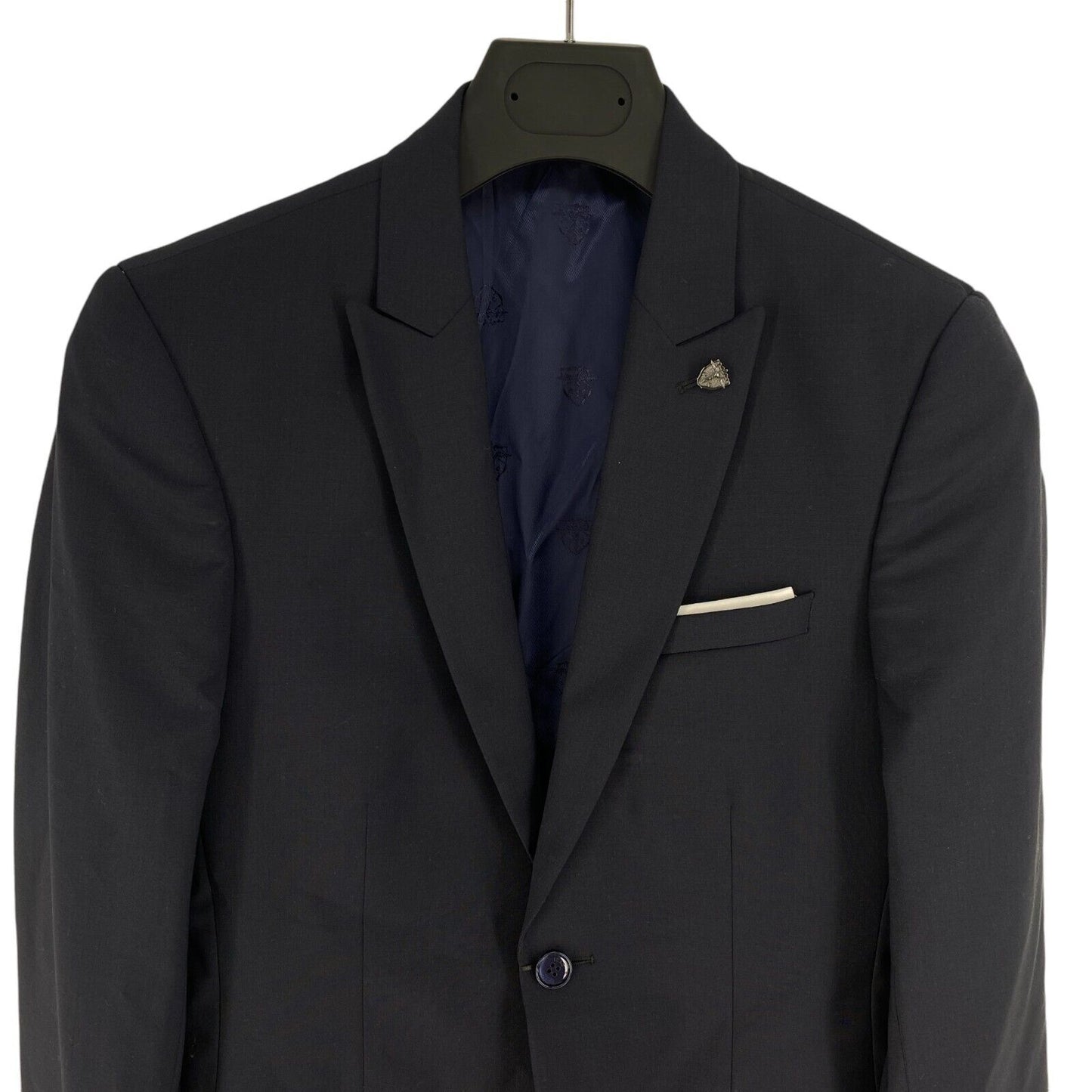 RRP €349 IZAC Men Navy Blue Blazer Jacket Size EU 44 UK/US 34 XS